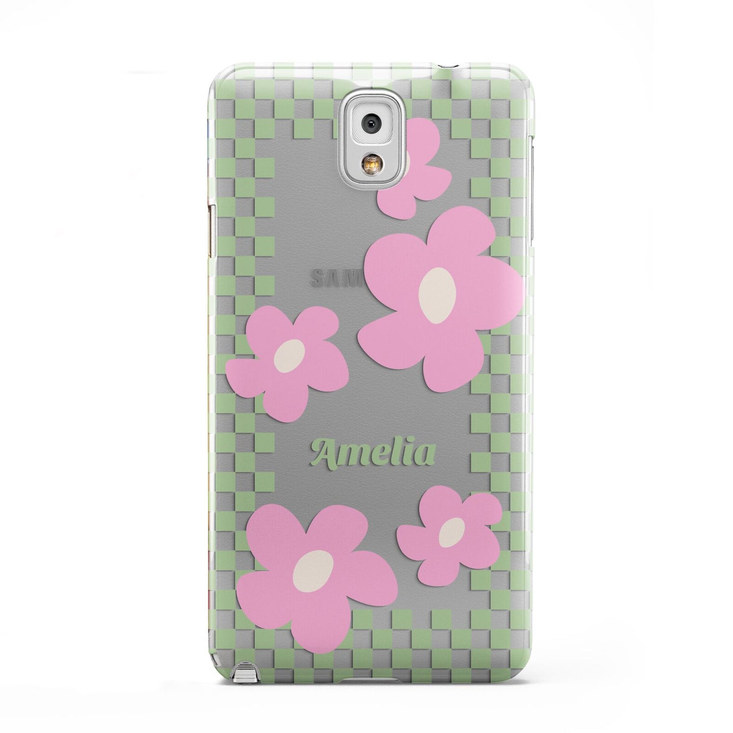 Personalised Check Floral Samsung Galaxy Note 3 Case