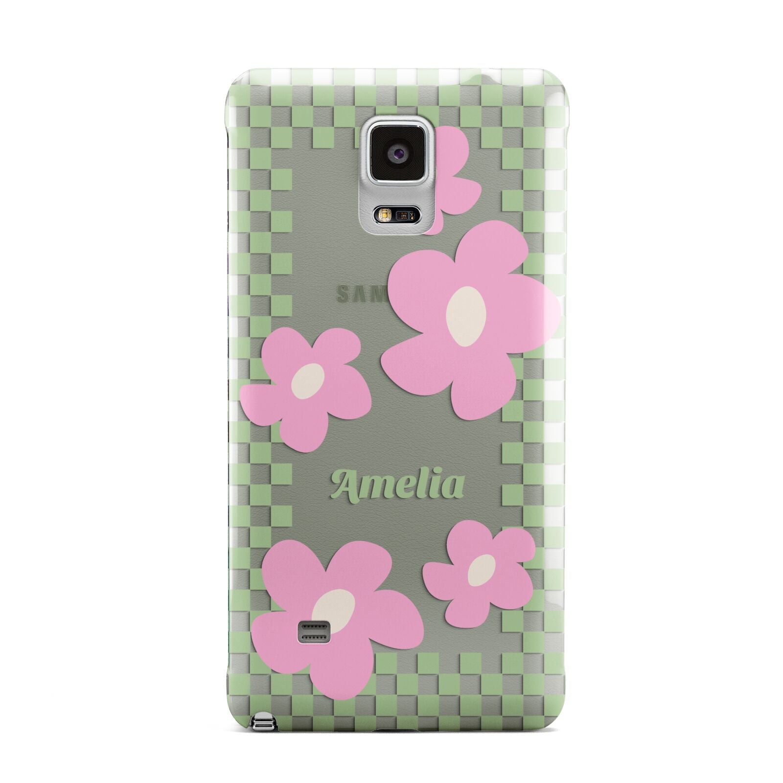 Personalised Check Floral Samsung Galaxy Note 4 Case