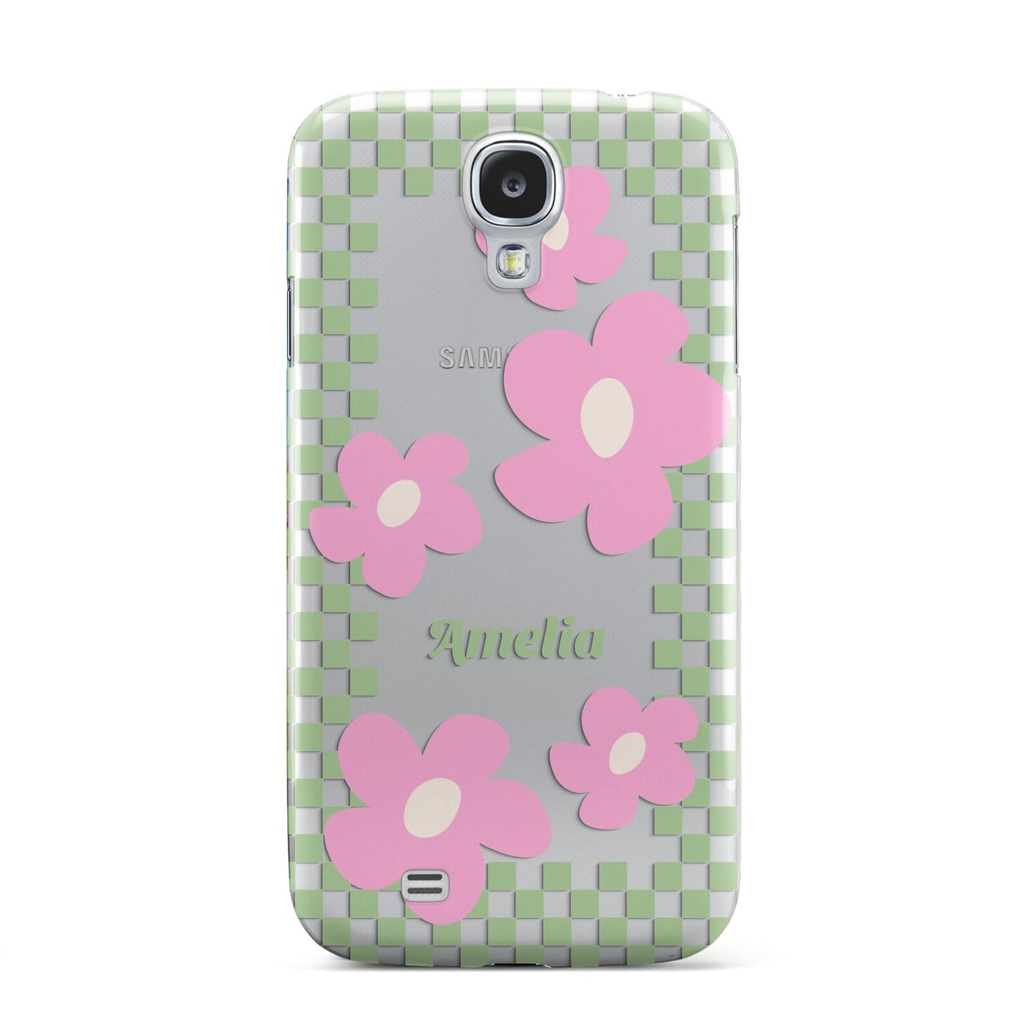 Personalised Check Floral Samsung Galaxy S4 Case