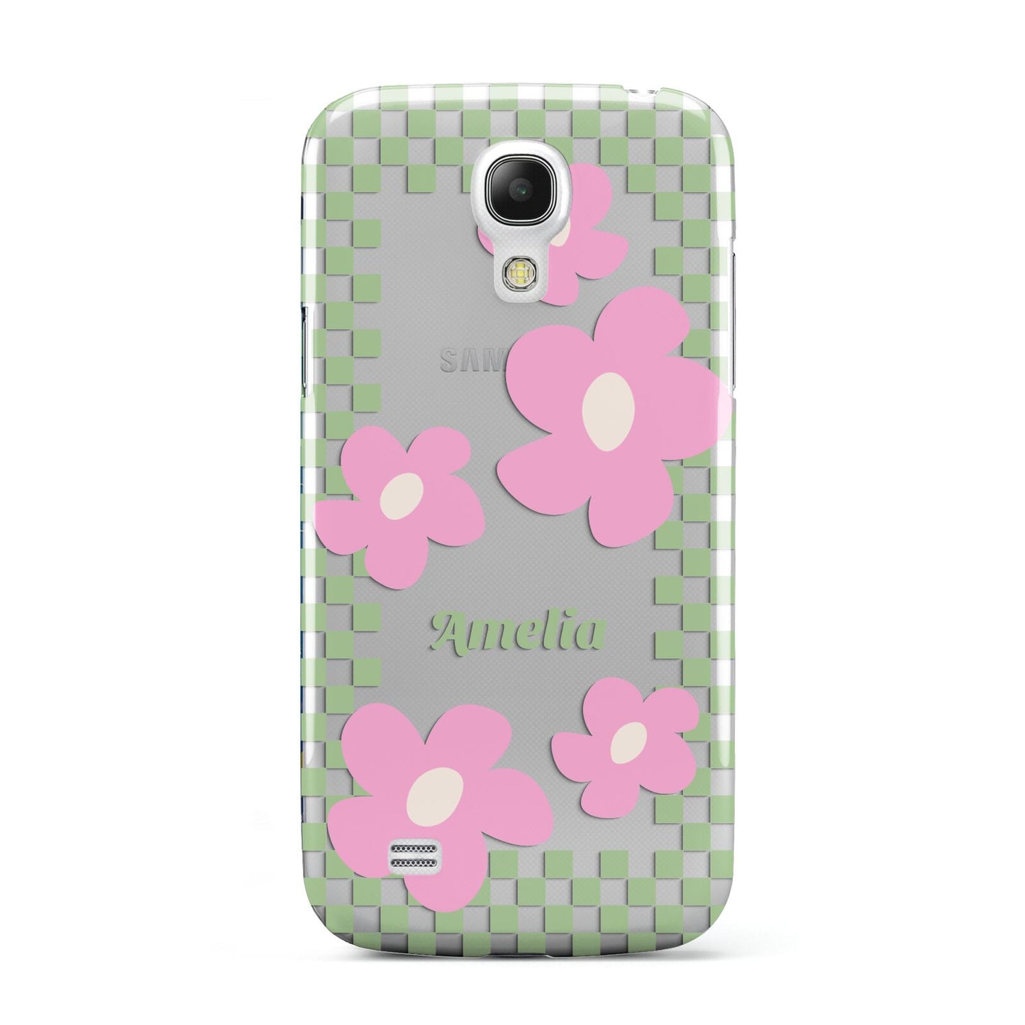 Personalised Check Floral Samsung Galaxy S4 Mini Case