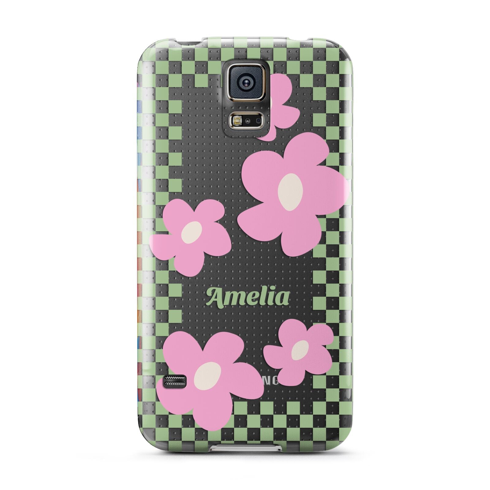 Personalised Check Floral Samsung Galaxy S5 Case