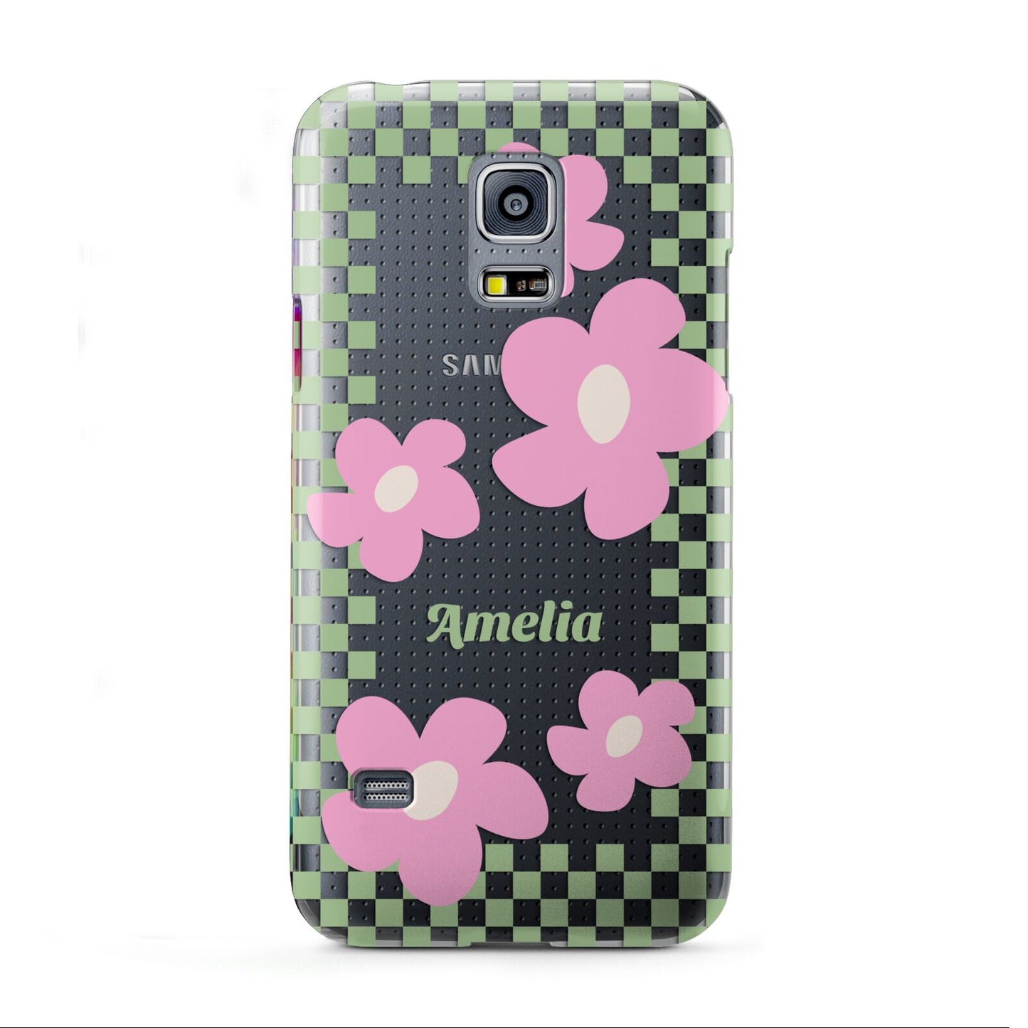 Personalised Check Floral Samsung Galaxy S5 Mini Case