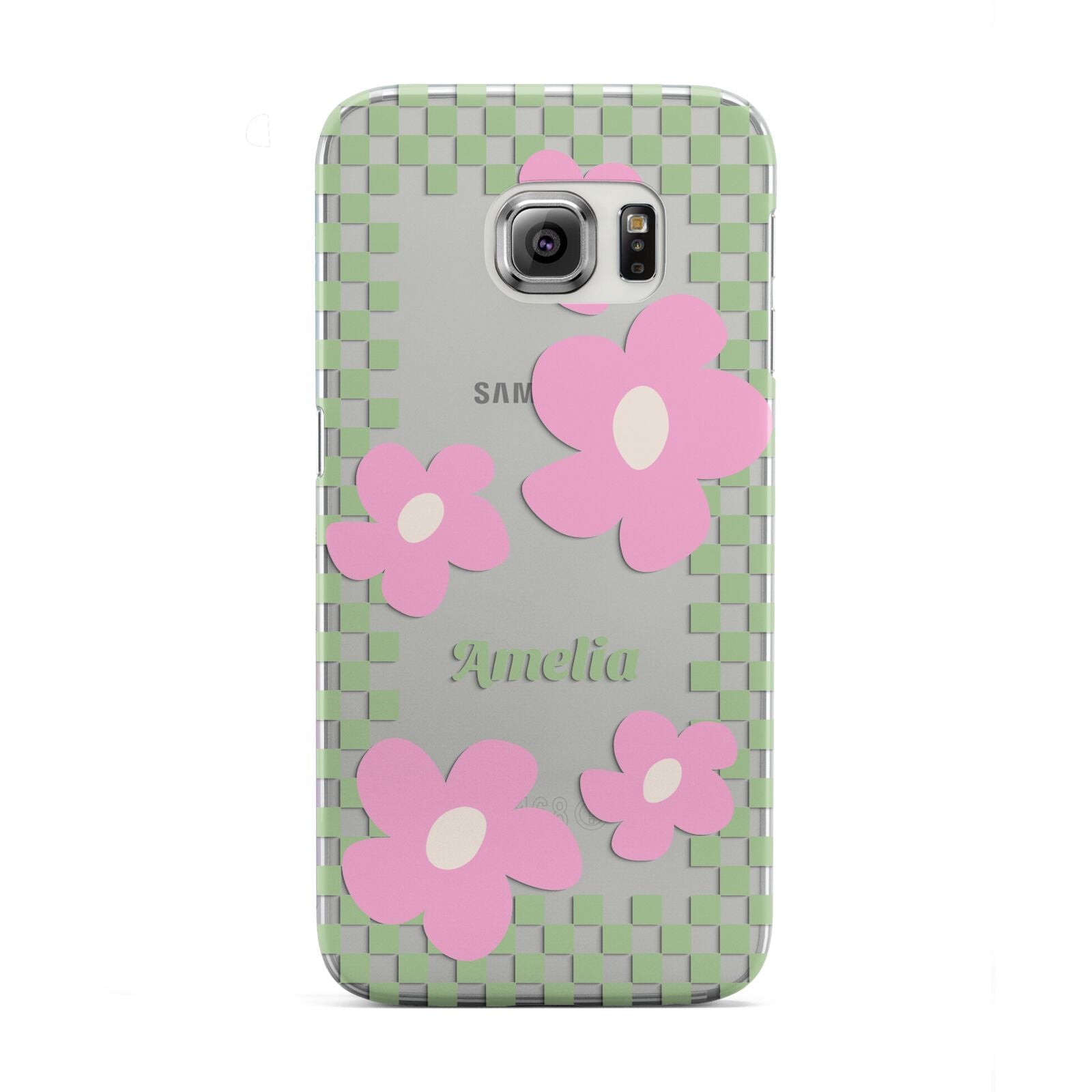 Personalised Check Floral Samsung Galaxy S6 Edge Case