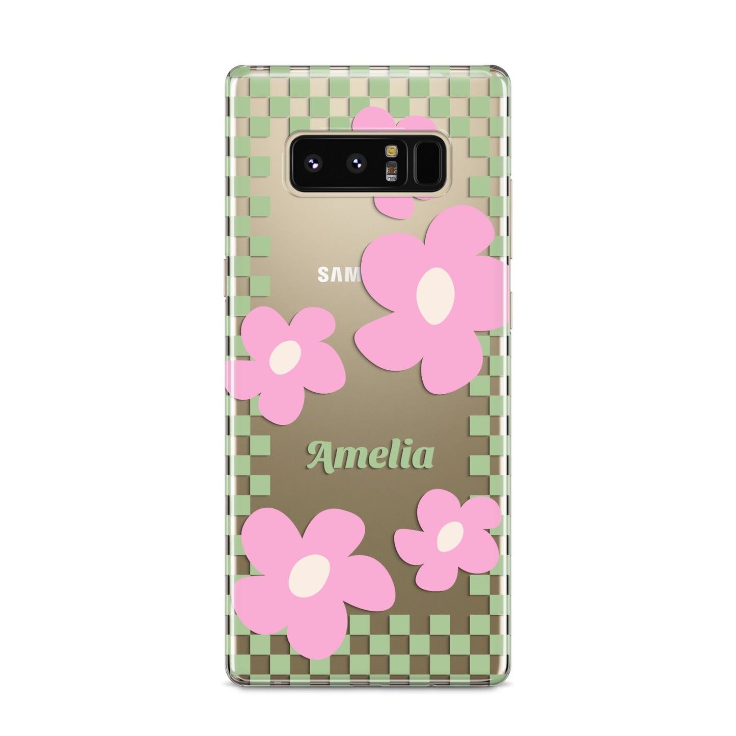 Personalised Check Floral Samsung Galaxy S8 Case