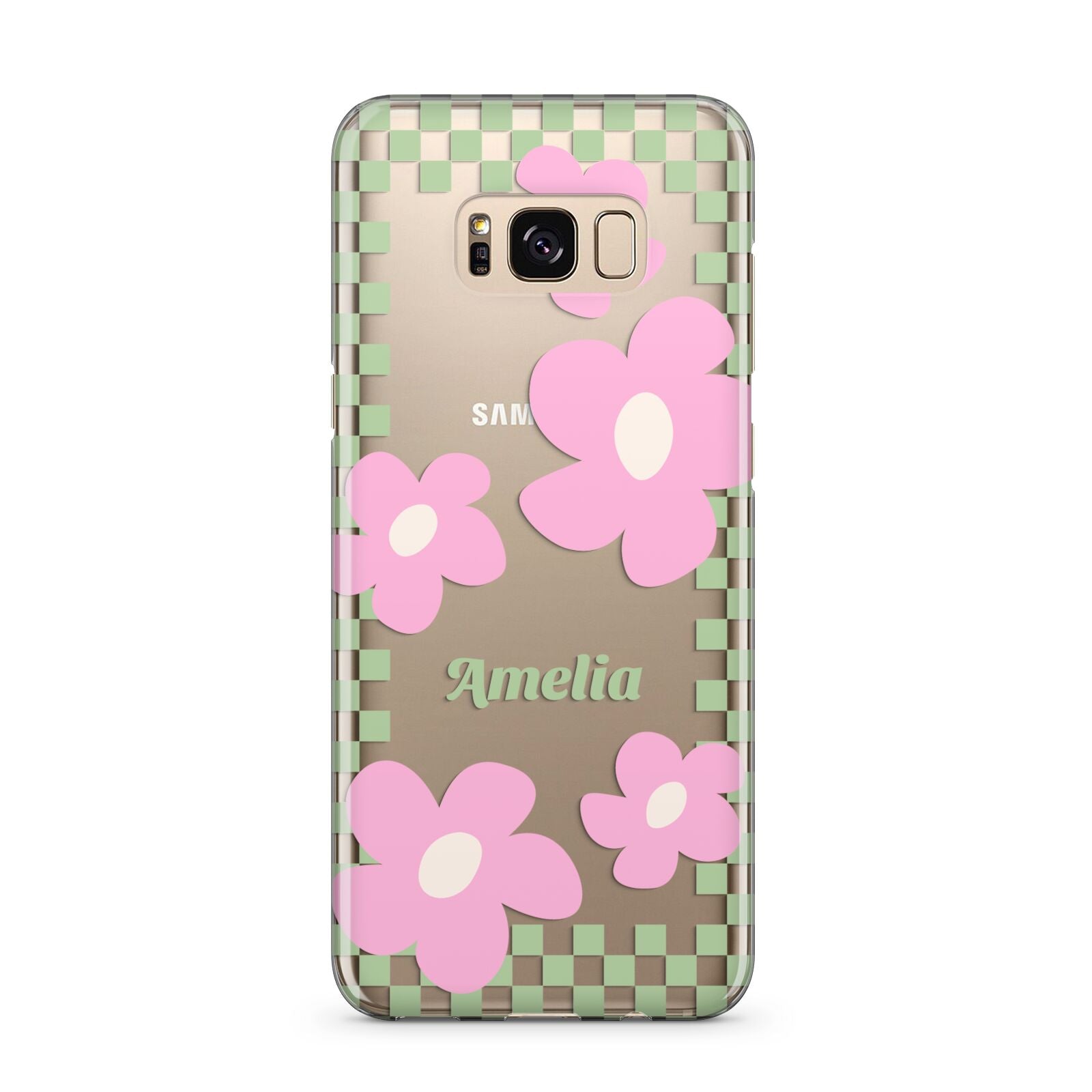 Personalised Check Floral Samsung Galaxy S8 Plus Case