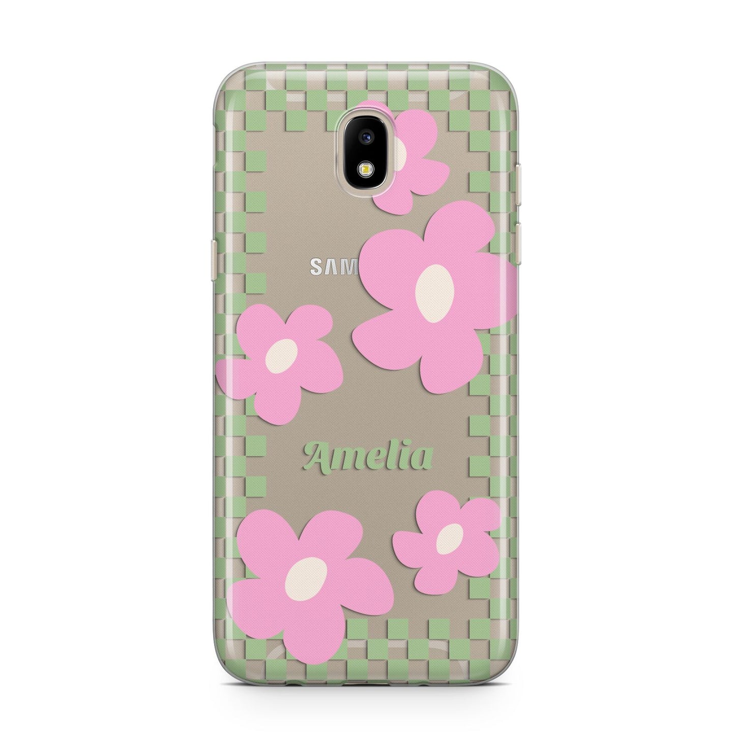 Personalised Check Floral Samsung J5 2017 Case