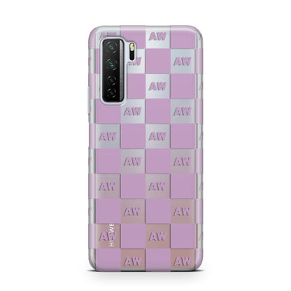 Personalised Check Grid Huawei P40 Lite 5G Phone Case