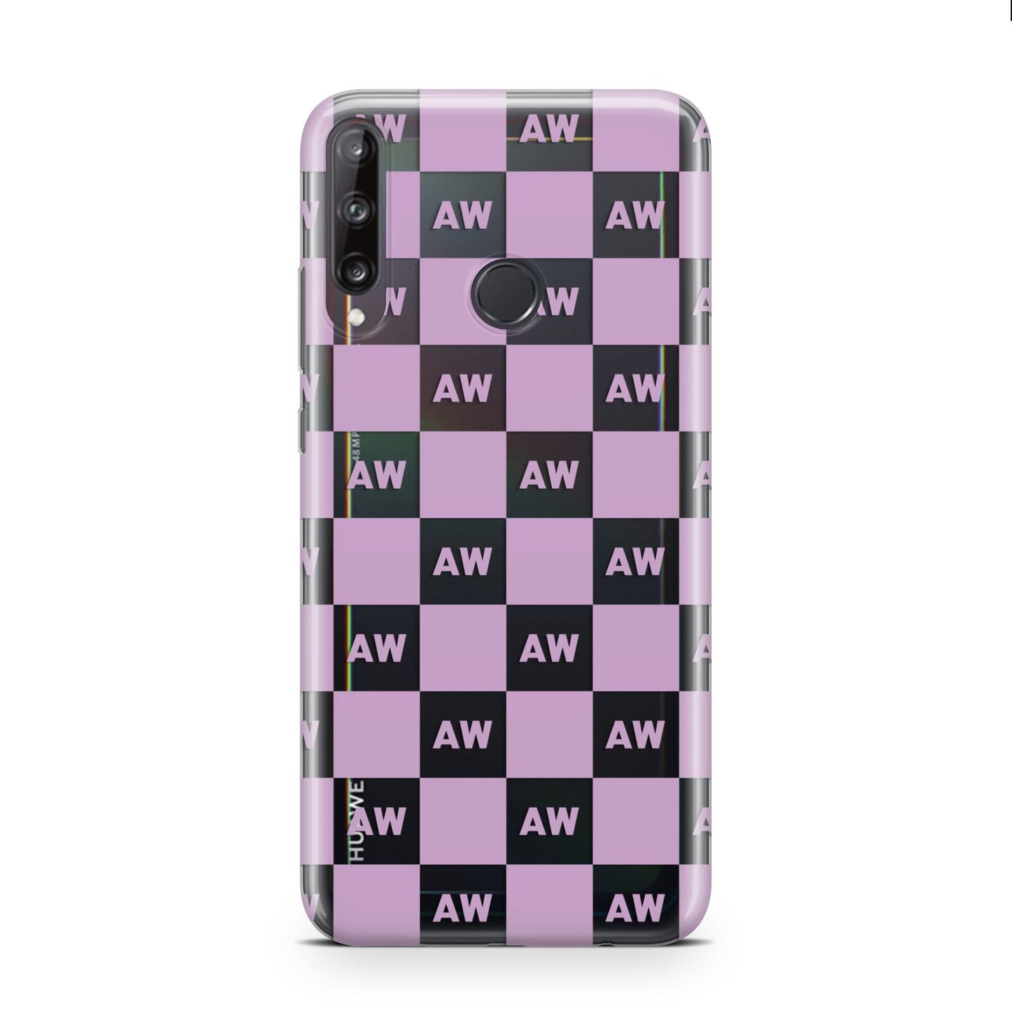 Personalised Check Grid Huawei P40 Lite E Phone Case