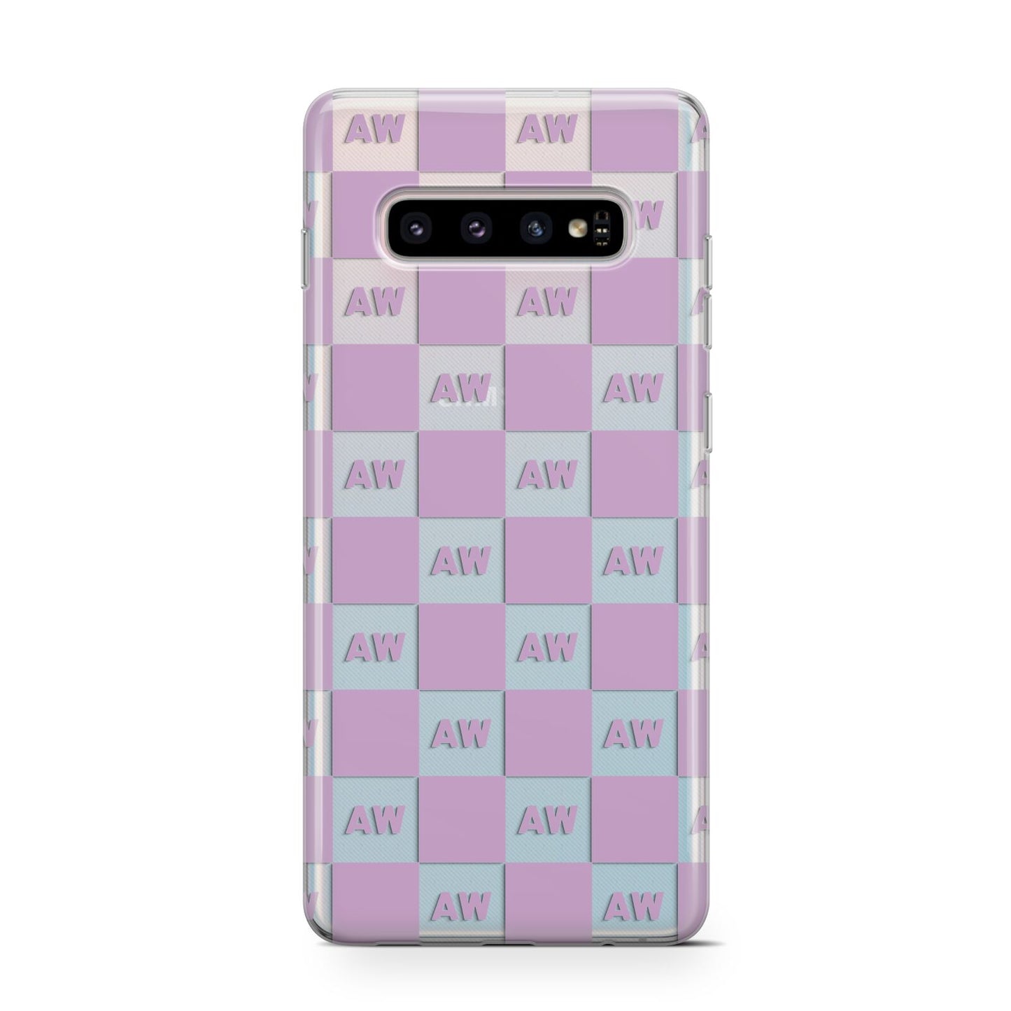 Personalised Check Grid Protective Samsung Galaxy Case