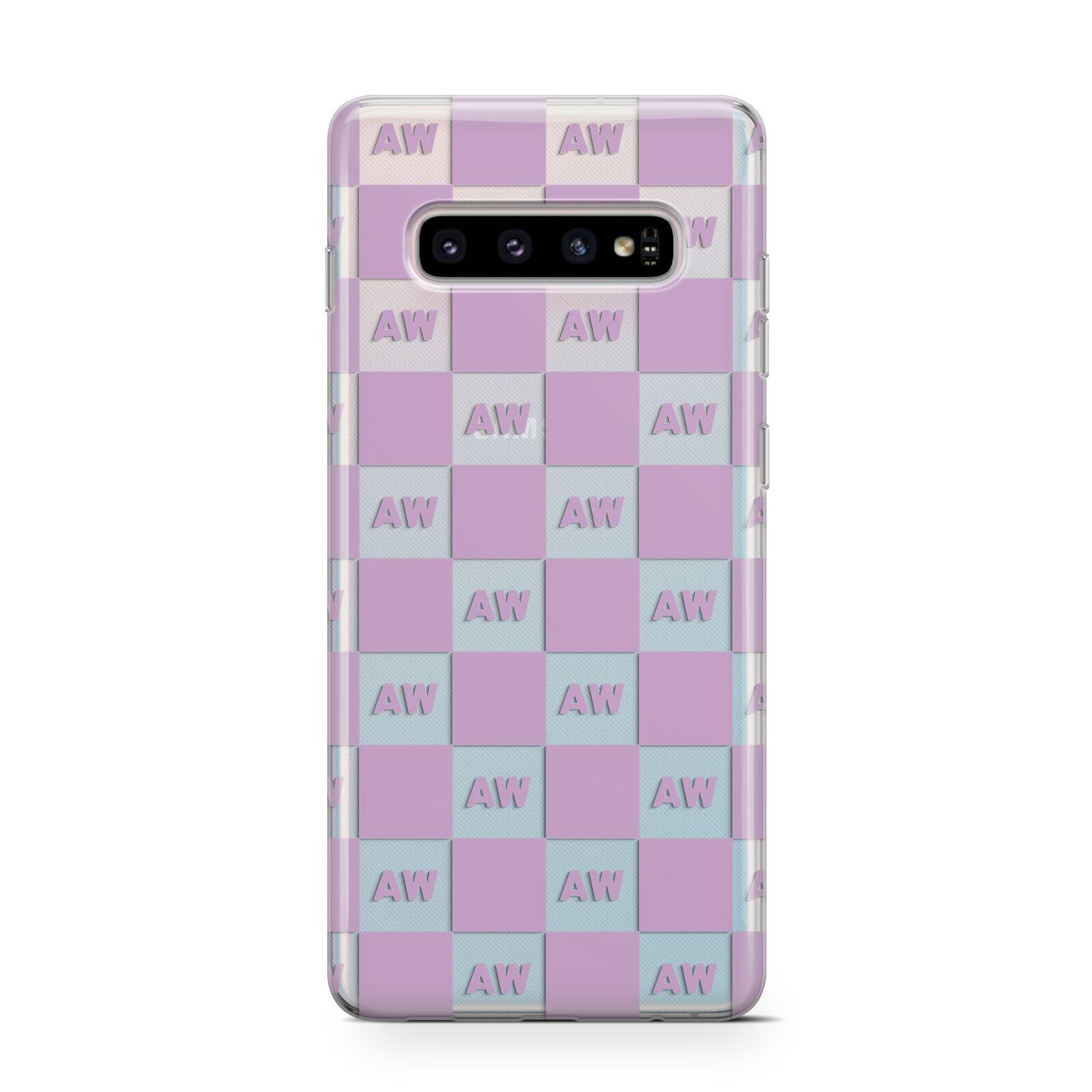 Personalised Check Grid Protective Samsung Galaxy Case