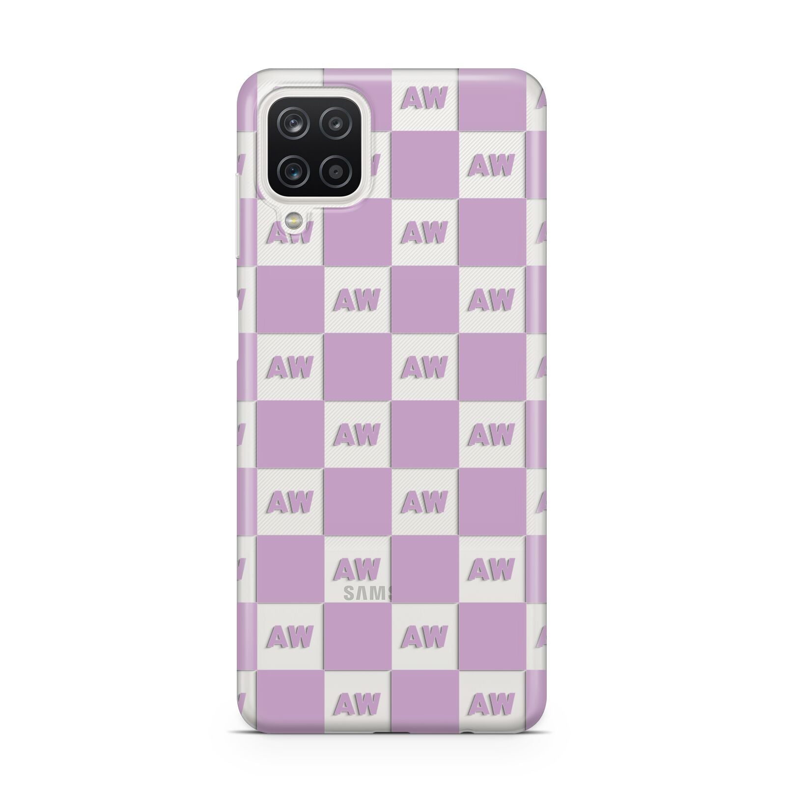 Personalised Check Grid Samsung A12 Case