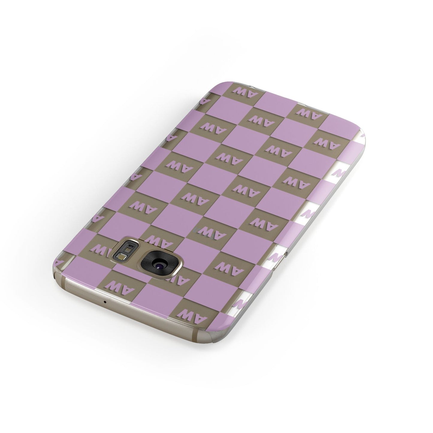 Personalised Check Grid Samsung Galaxy Case Front Close Up