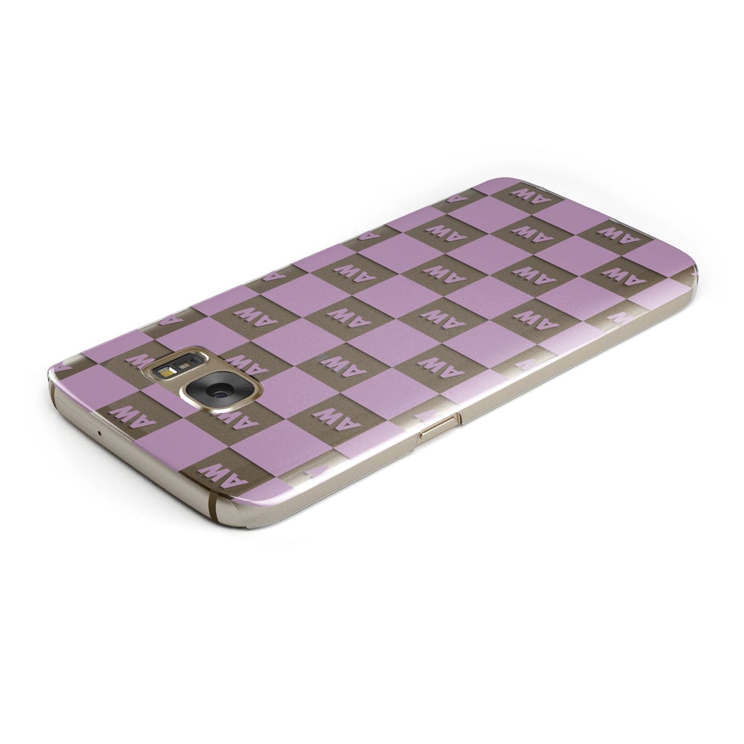 Personalised Check Grid Samsung Galaxy Case Top Cutout