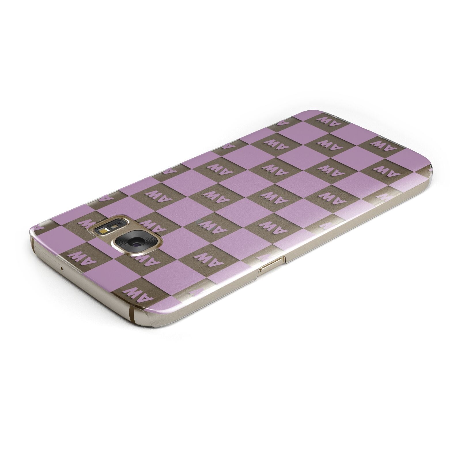 Personalised Check Grid Samsung Galaxy Case Top Cutout