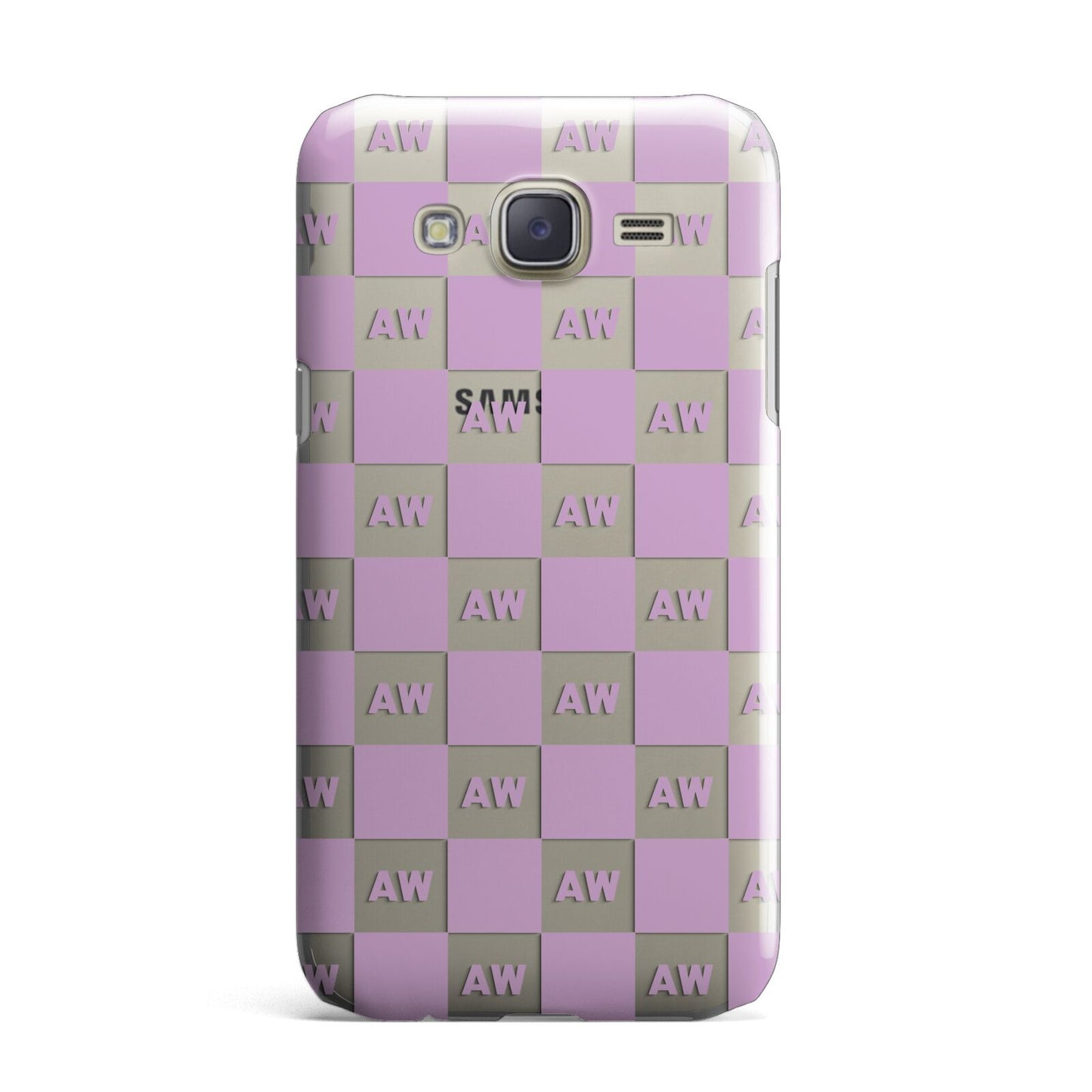 Personalised Check Grid Samsung Galaxy J7 Case