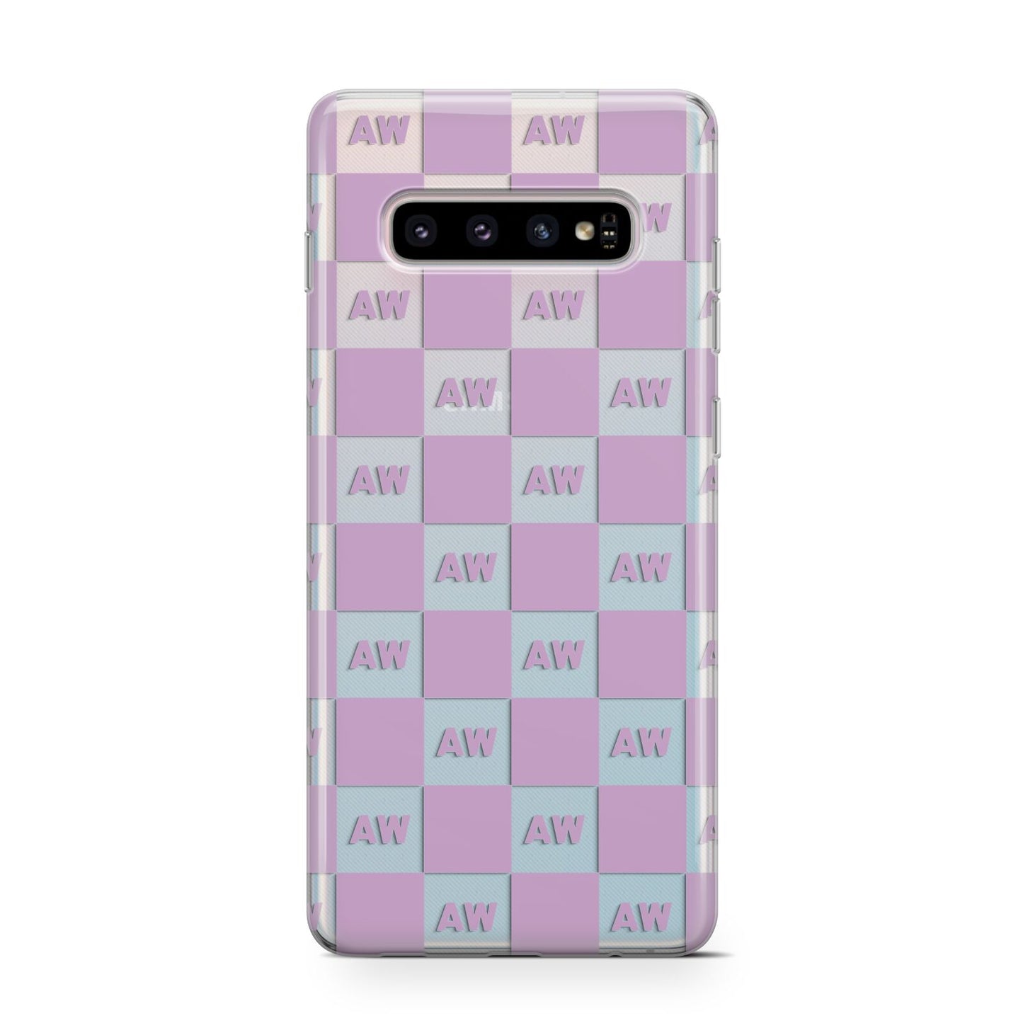 Personalised Check Grid Samsung Galaxy S10 Case