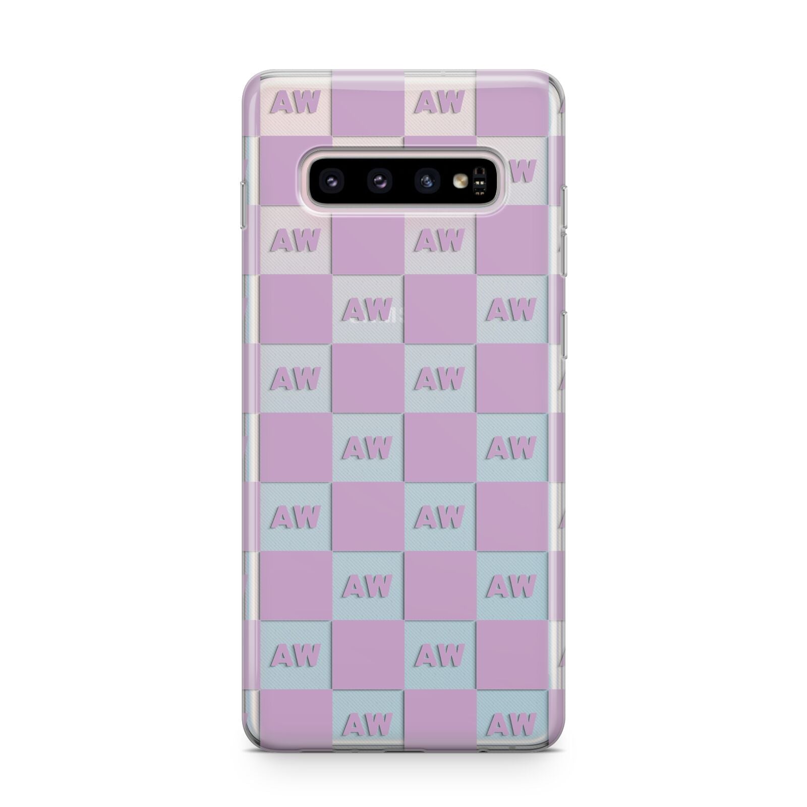 Personalised Check Grid Samsung Galaxy S10 Plus Case