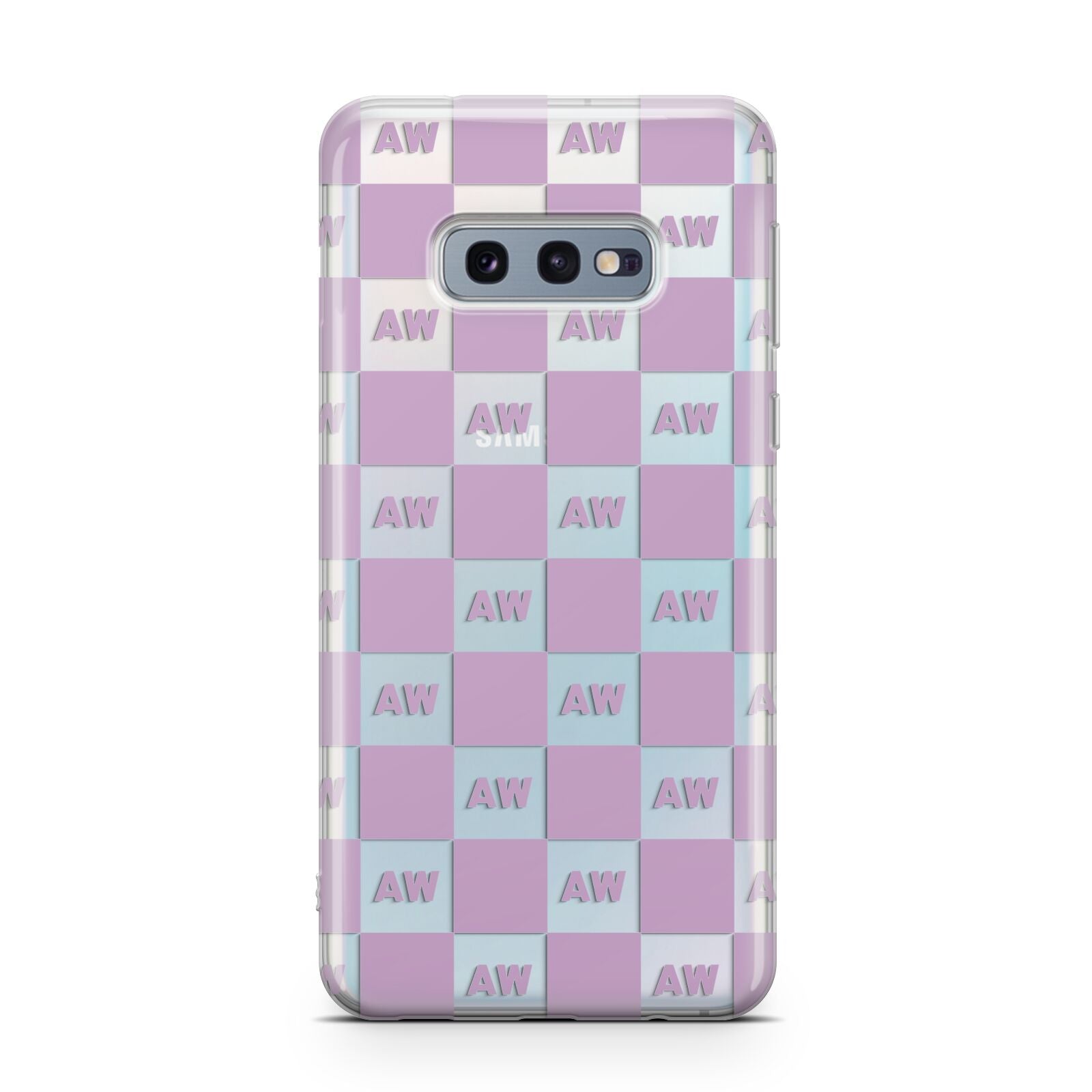 Personalised Check Grid Samsung Galaxy S10E Case