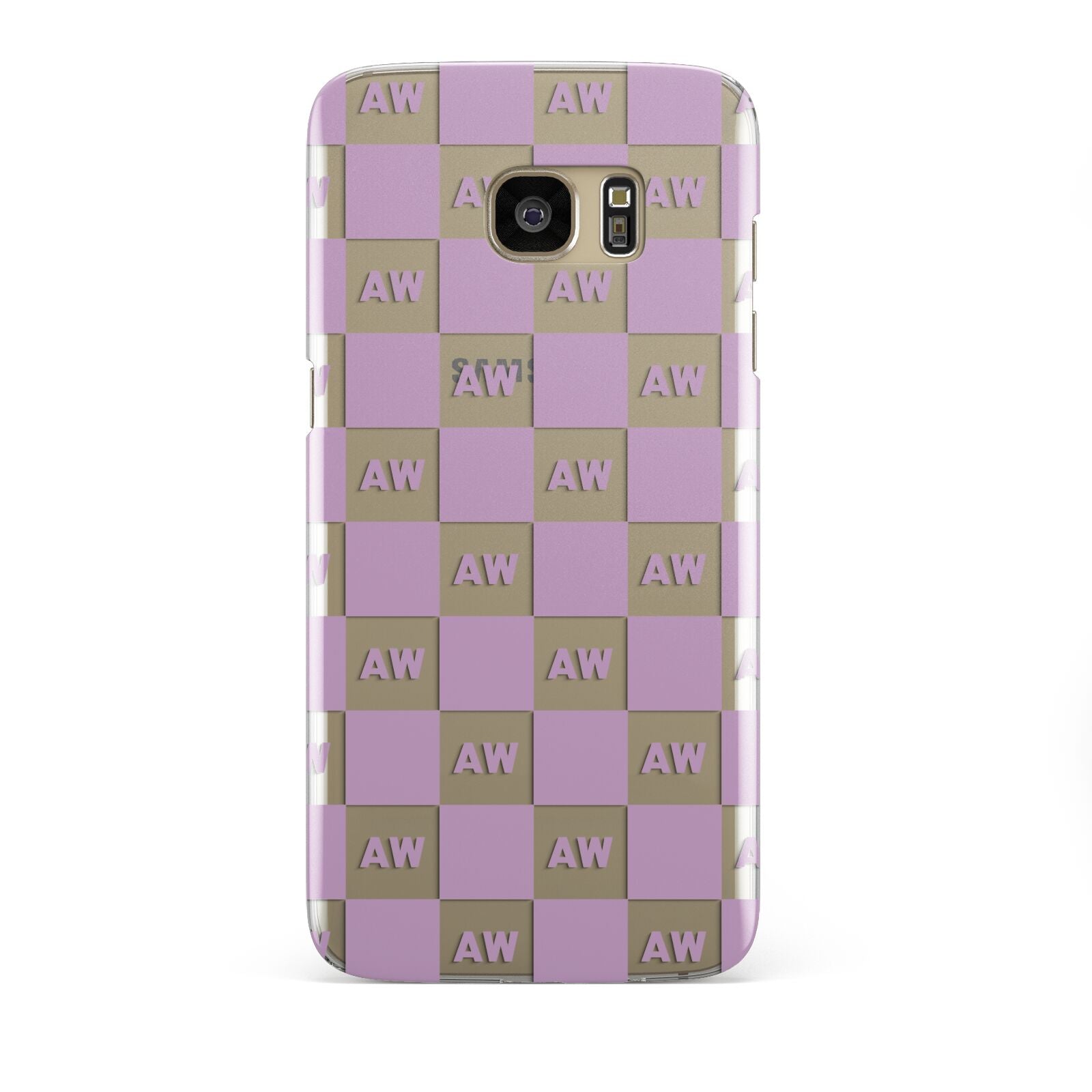 Personalised Check Grid Samsung Galaxy S7 Edge Case
