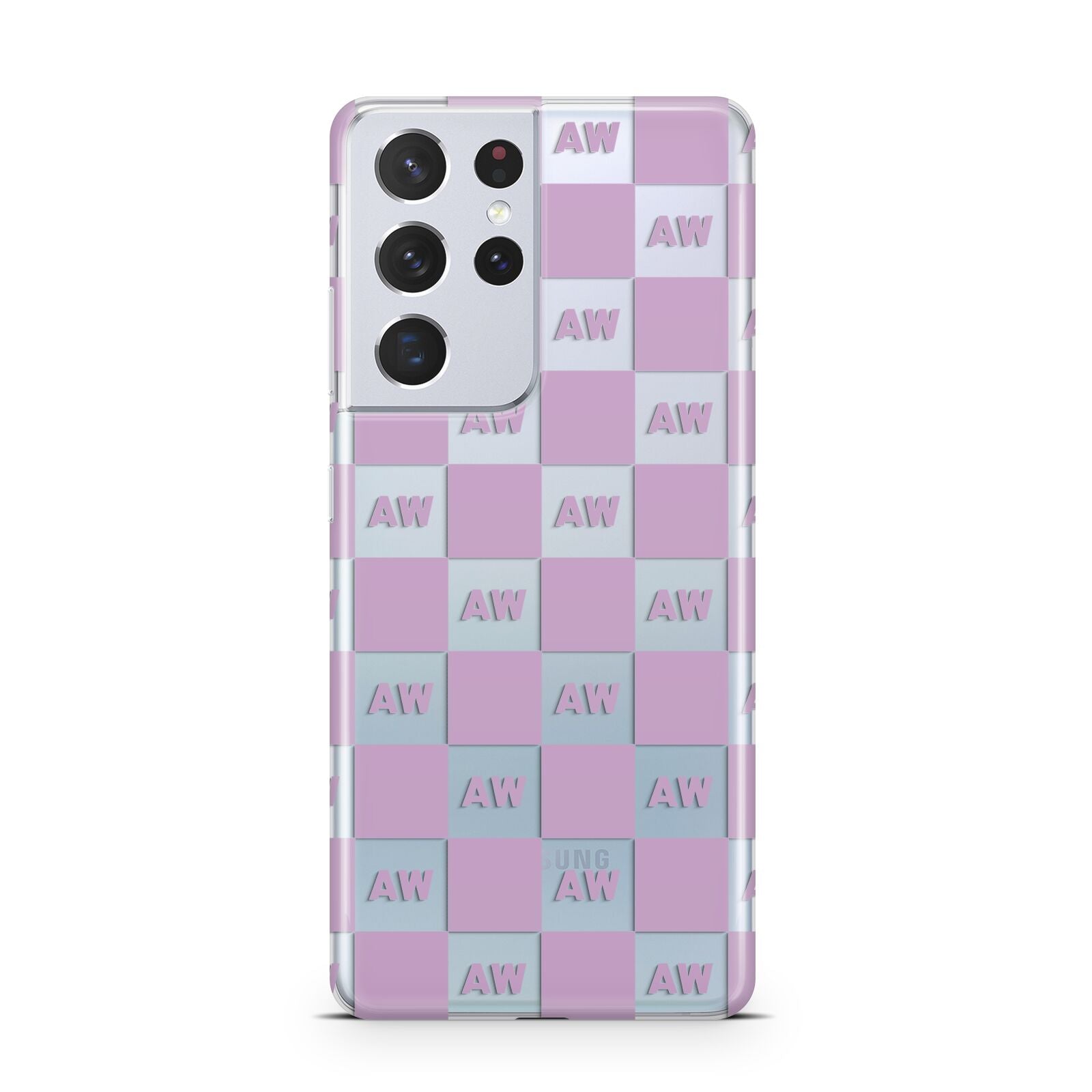 Personalised Check Grid Samsung S21 Ultra Case