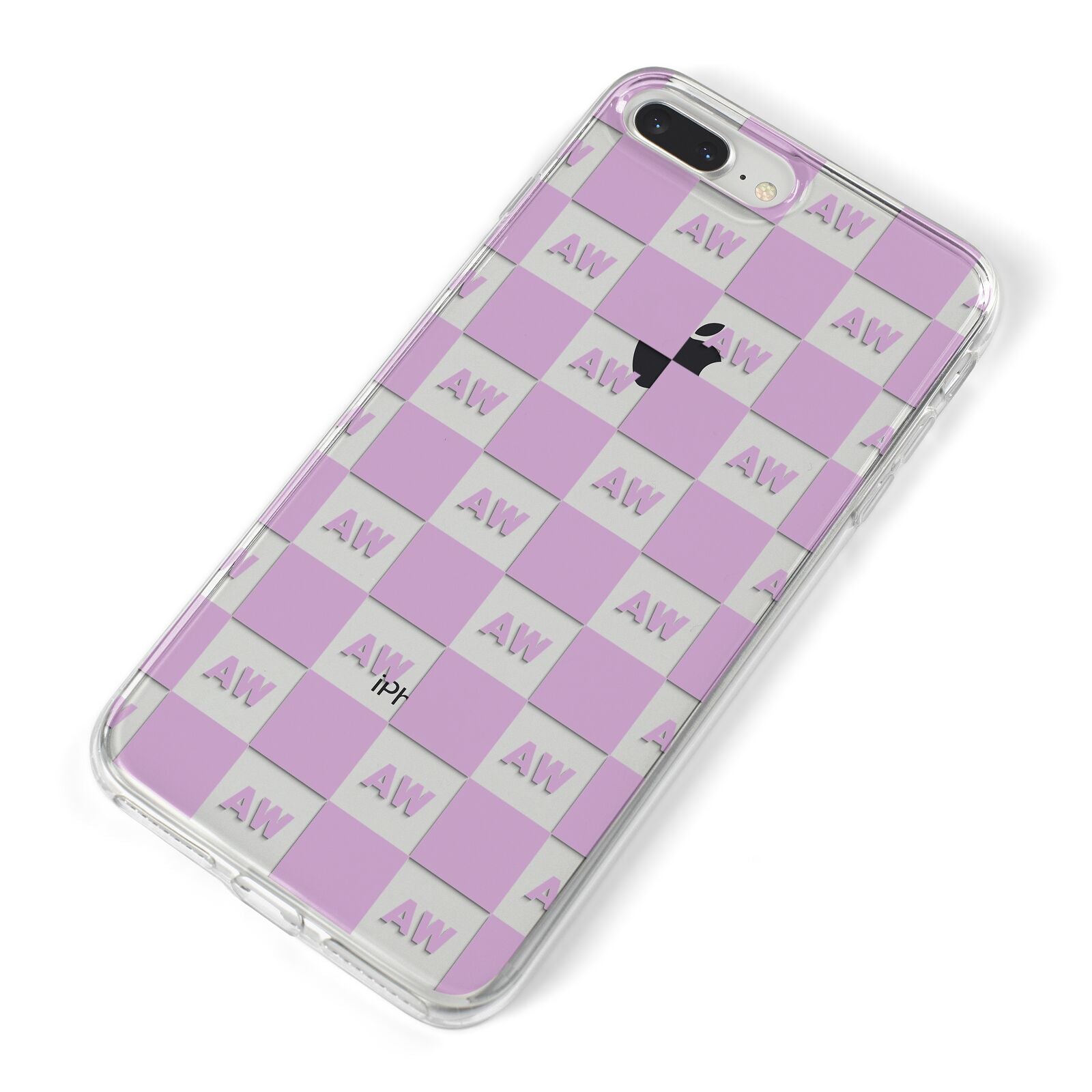 Personalised Check Grid iPhone 8 Plus Bumper Case on Silver iPhone Alternative Image