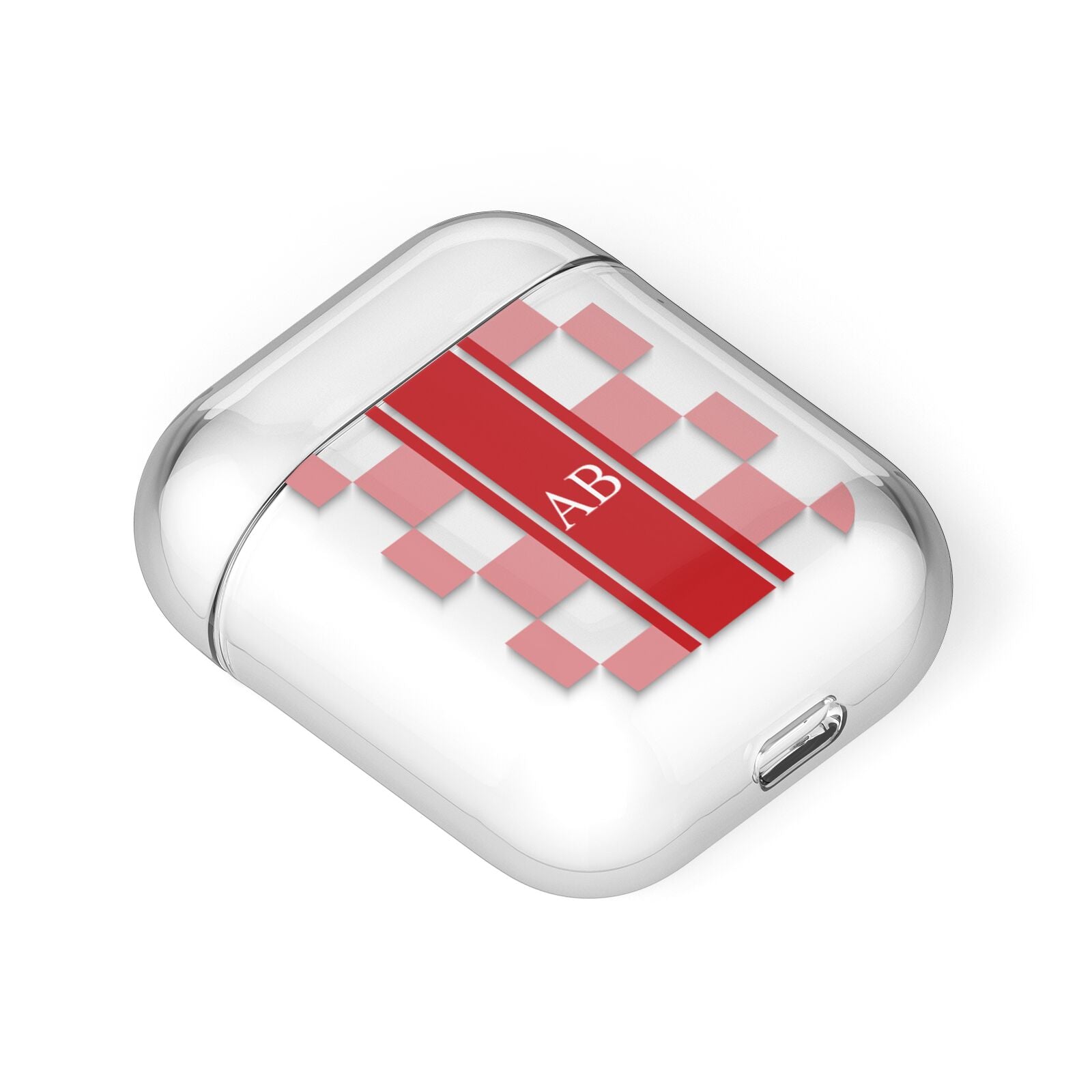 Personalised Checkered AirPods Case Laid Flat