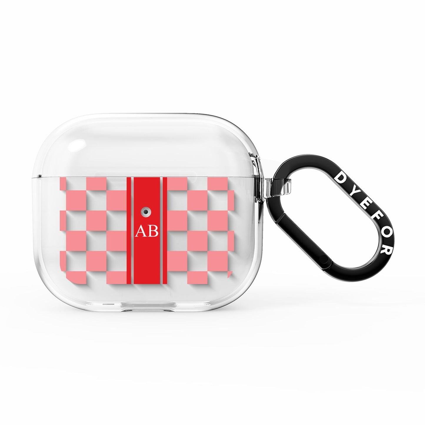 Personalised Checkered AirPods Clear Case 3rd Gen