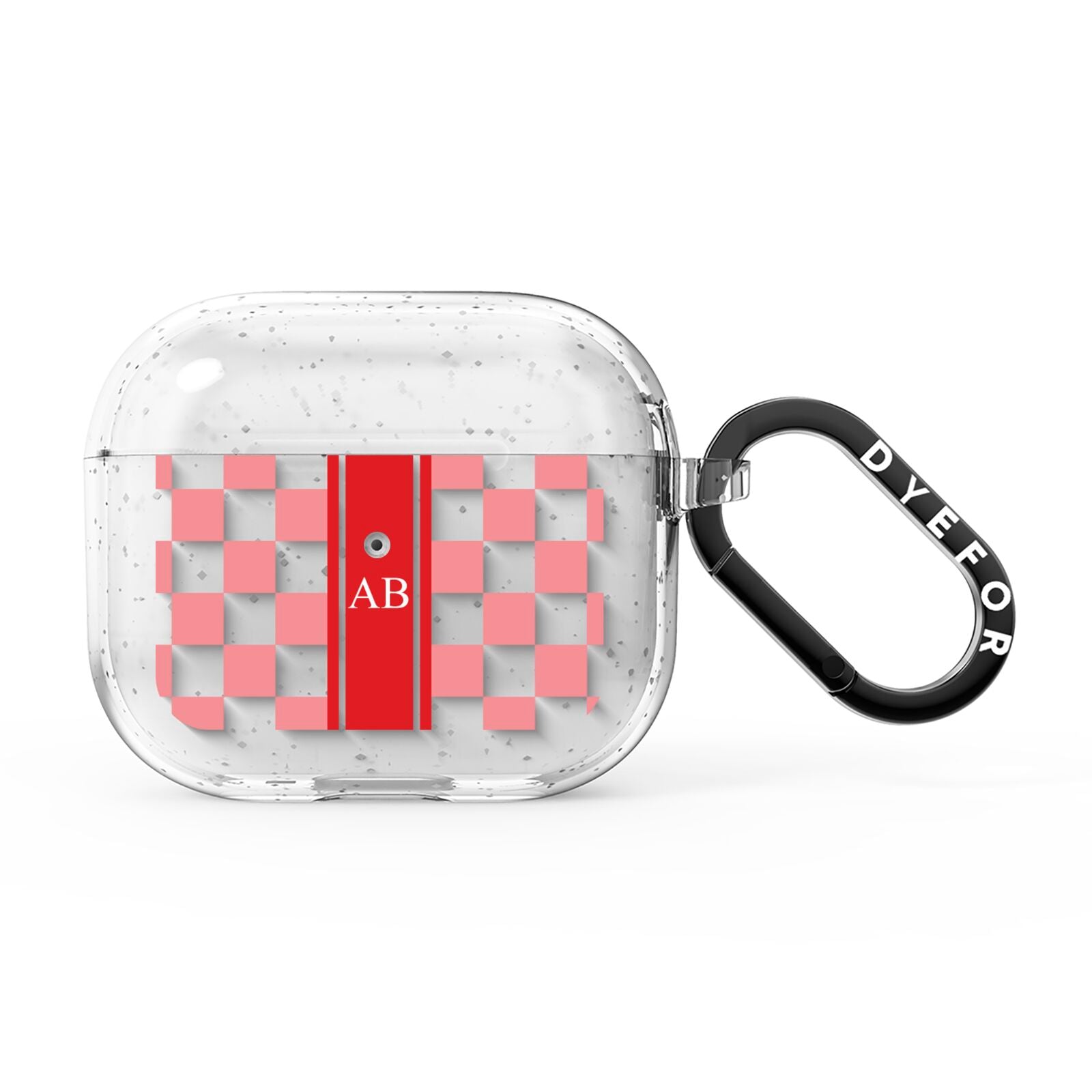 Personalised Checkered AirPods Glitter Case 3rd Gen