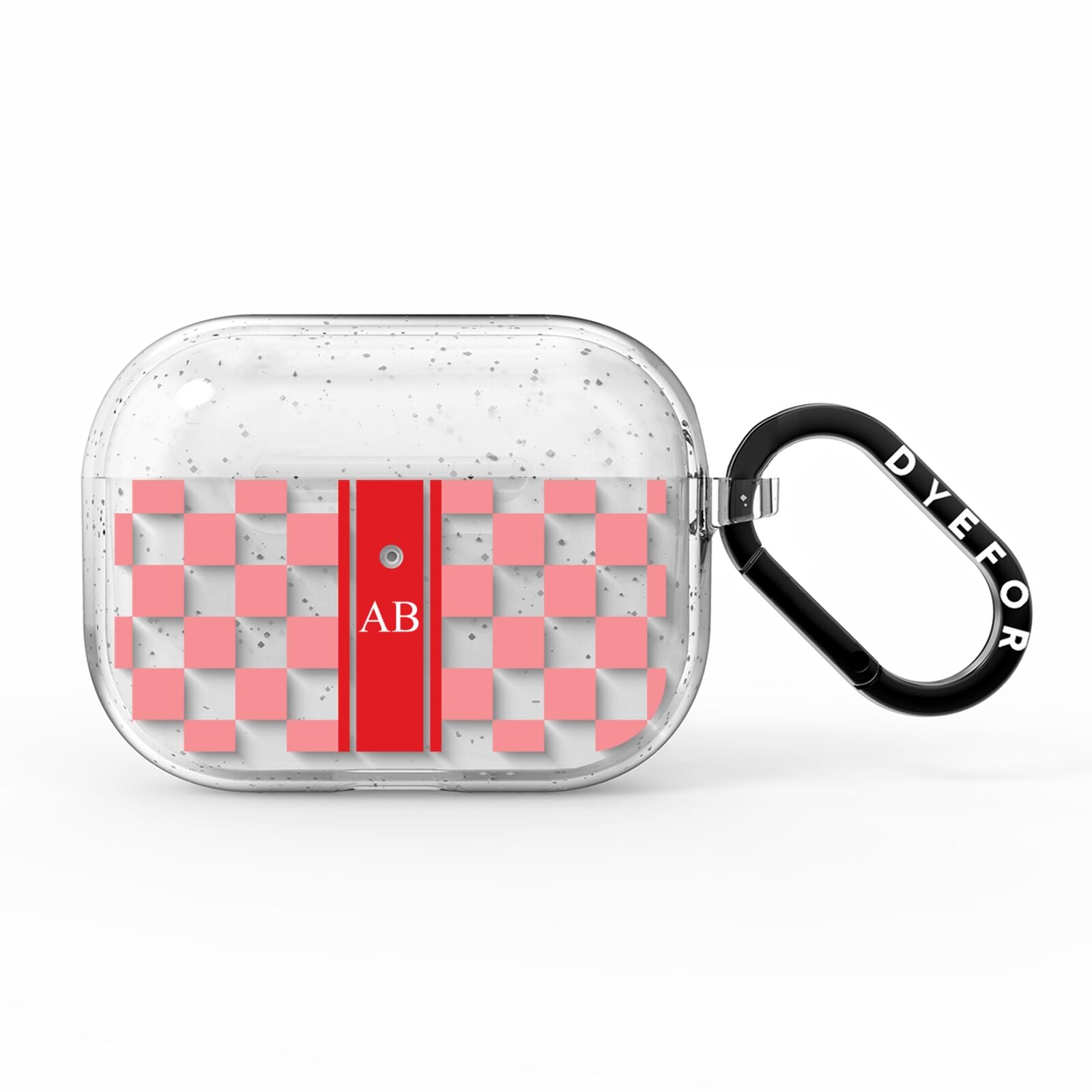 Personalised Checkered AirPods Pro Glitter Case