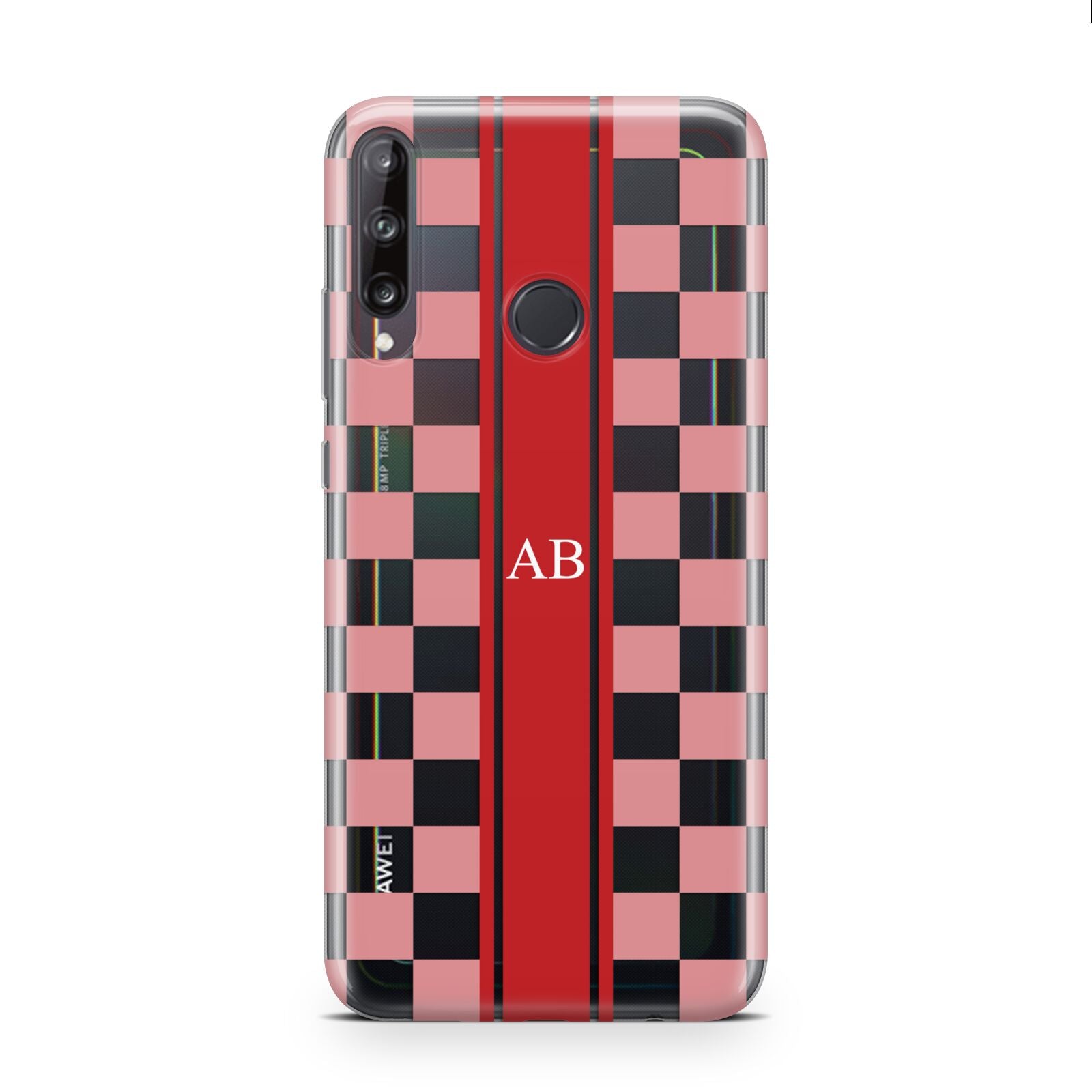 Personalised Checkered Huawei P40 Lite E Phone Case