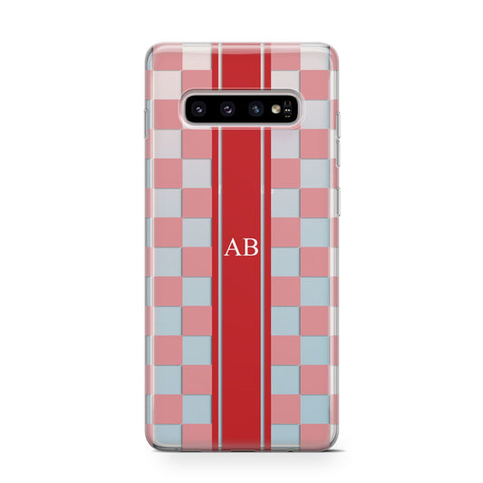 Personalised Checkered Protective Samsung Galaxy Case