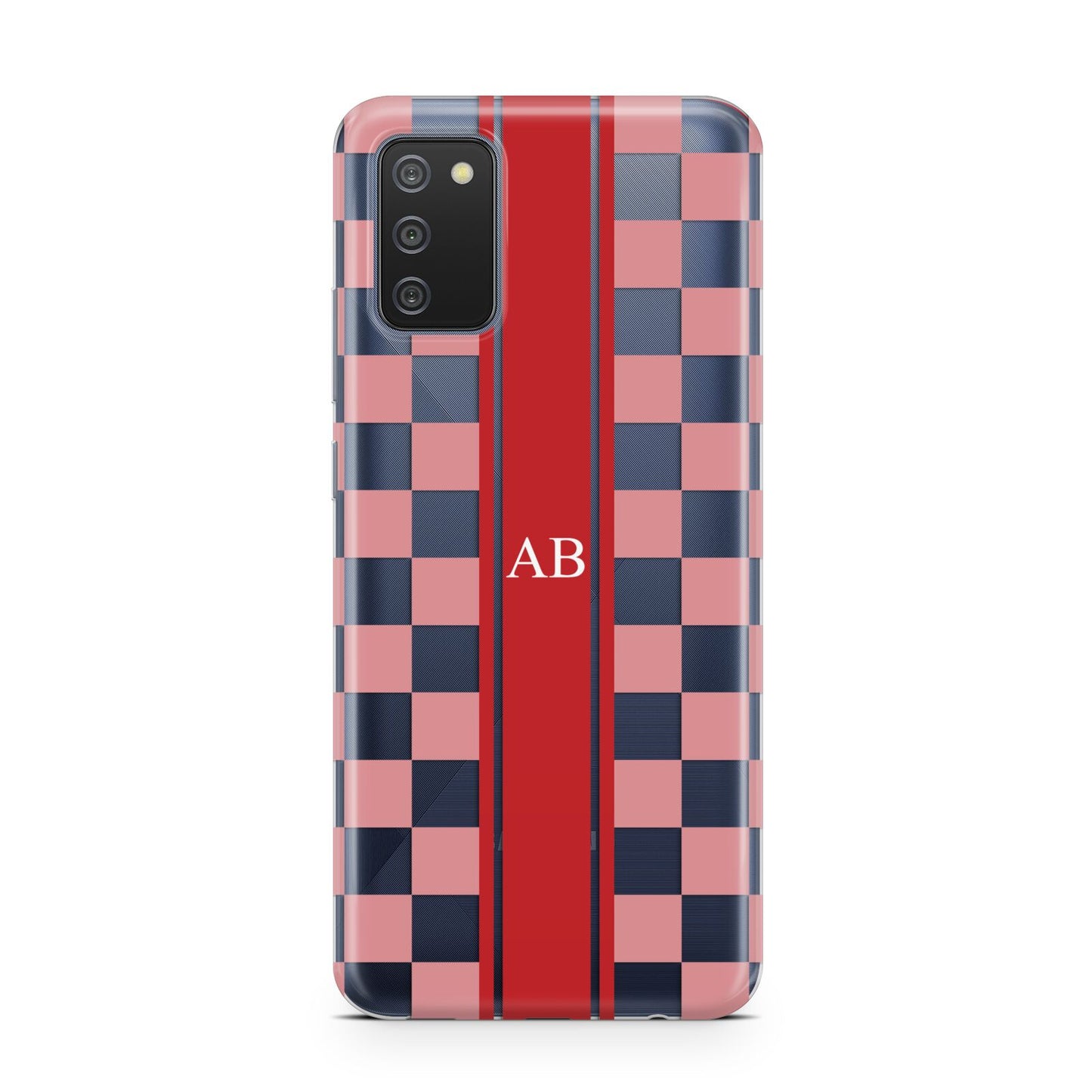 Personalised Checkered Samsung A02s Case