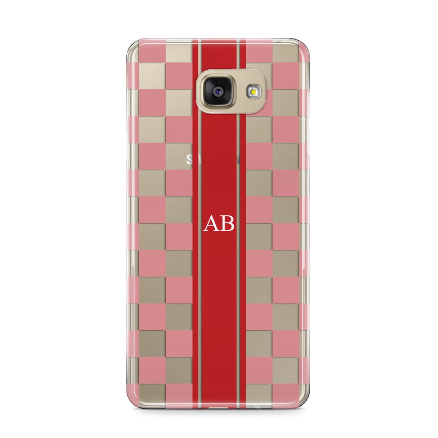 Personalised Checkered Samsung Galaxy A9 2016 Case on gold phone