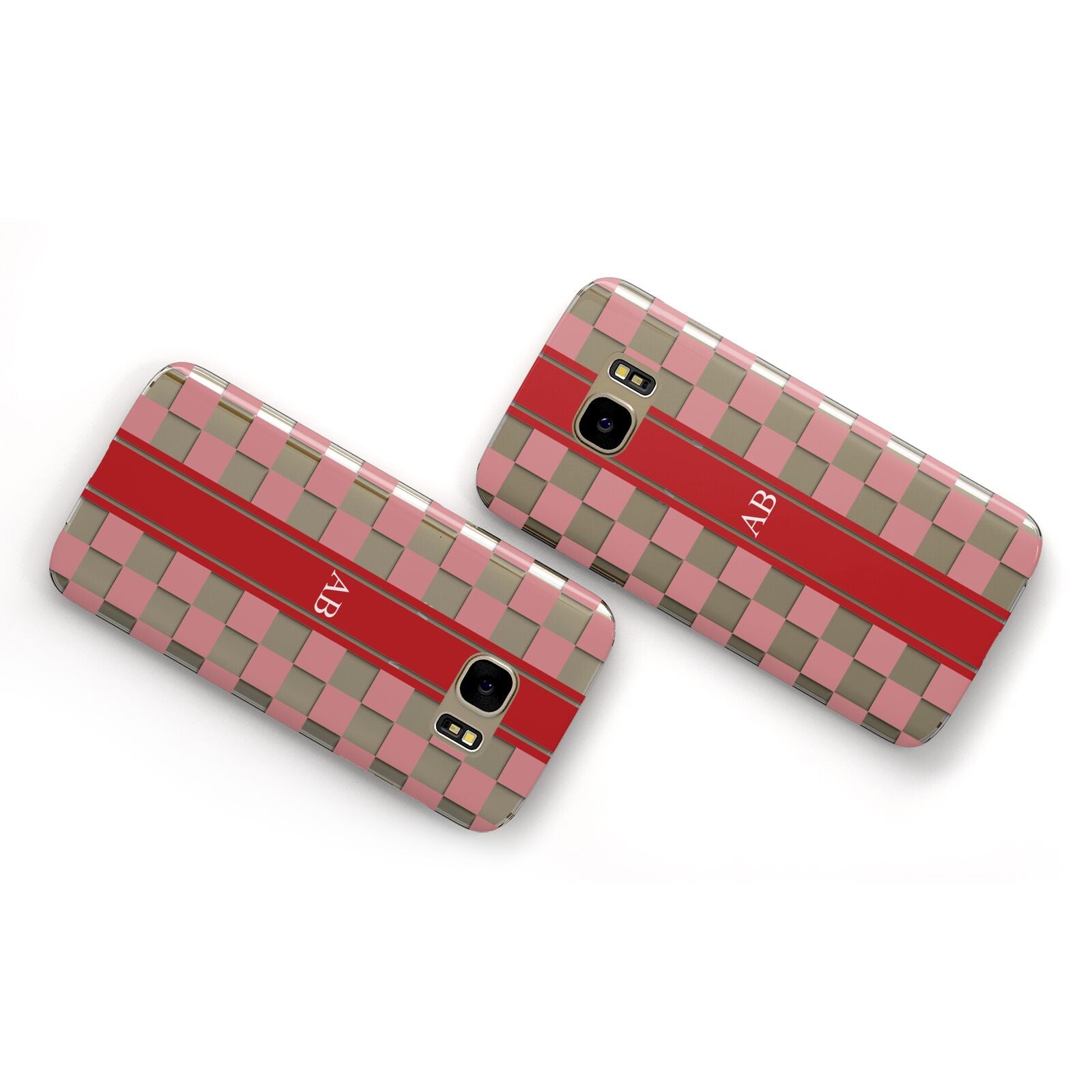 Personalised Checkered Samsung Galaxy Case Flat Overview