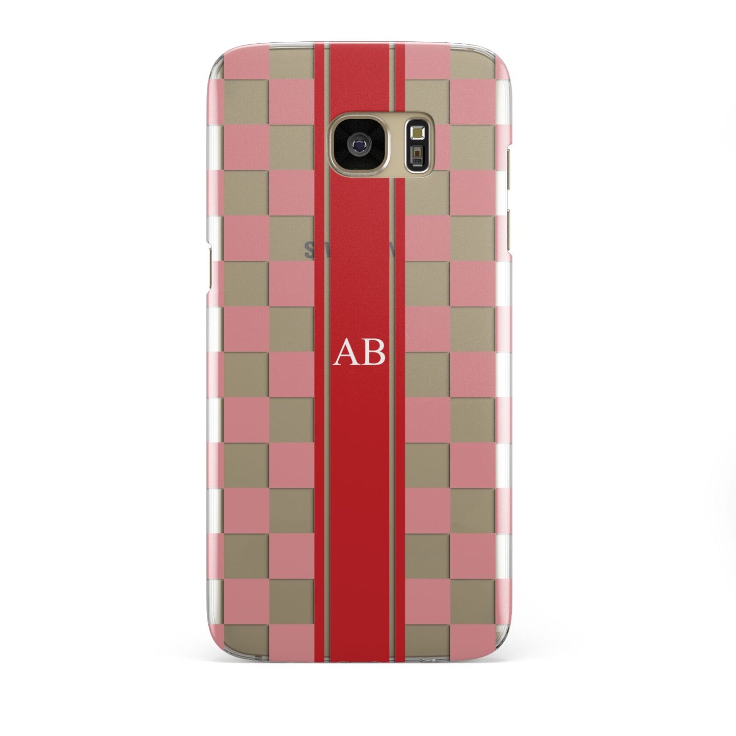 Personalised Checkered Samsung Galaxy S7 Edge Case