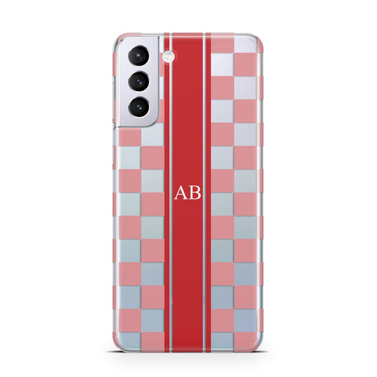 Pink Checkerboard Premium Phone Case Samsung Galaxy S21 Plus