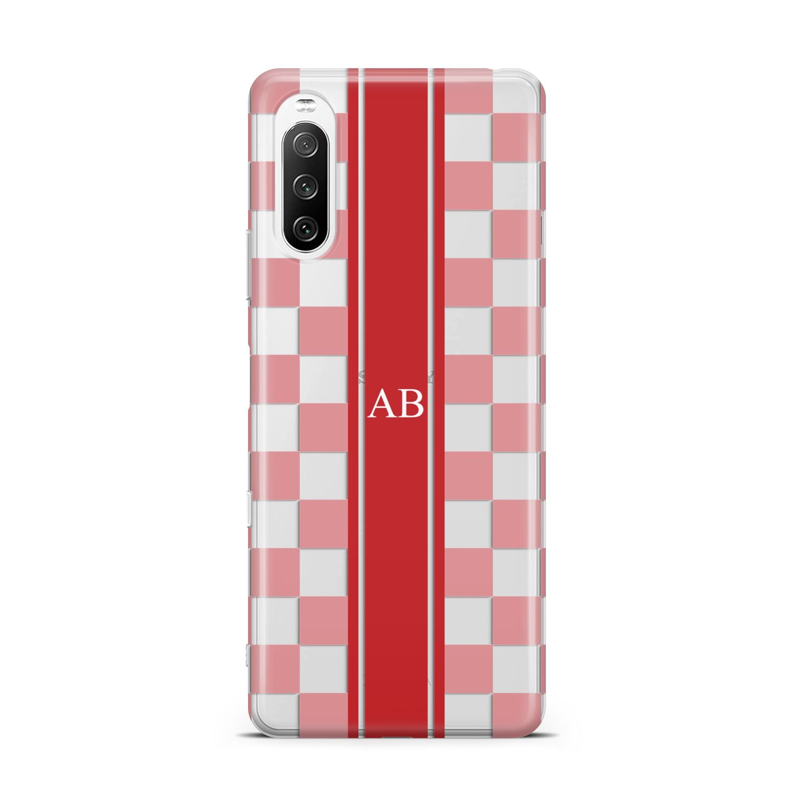 Personalised Checkered Sony Xperia 10 III Case