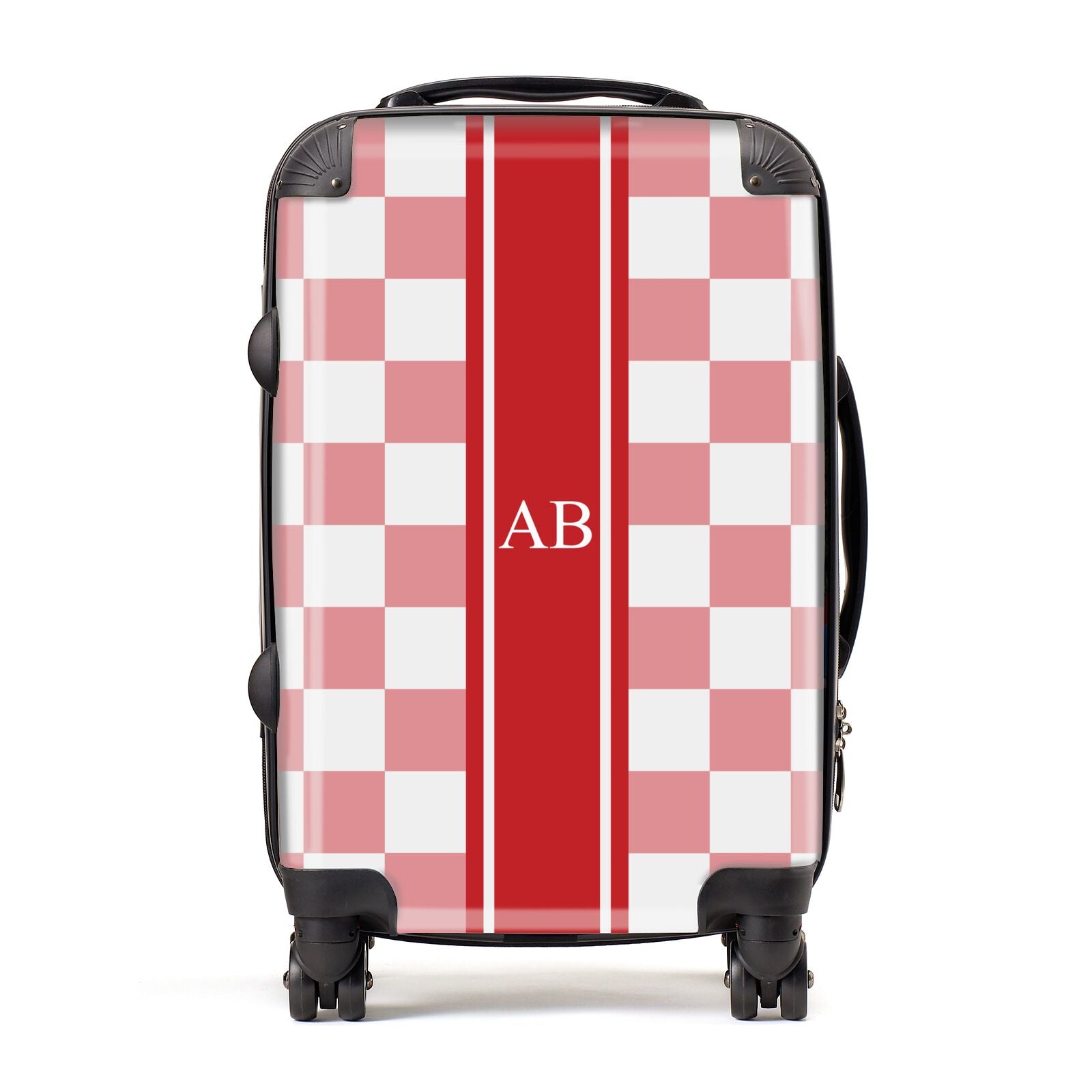 Personalised Checkered Suitcase