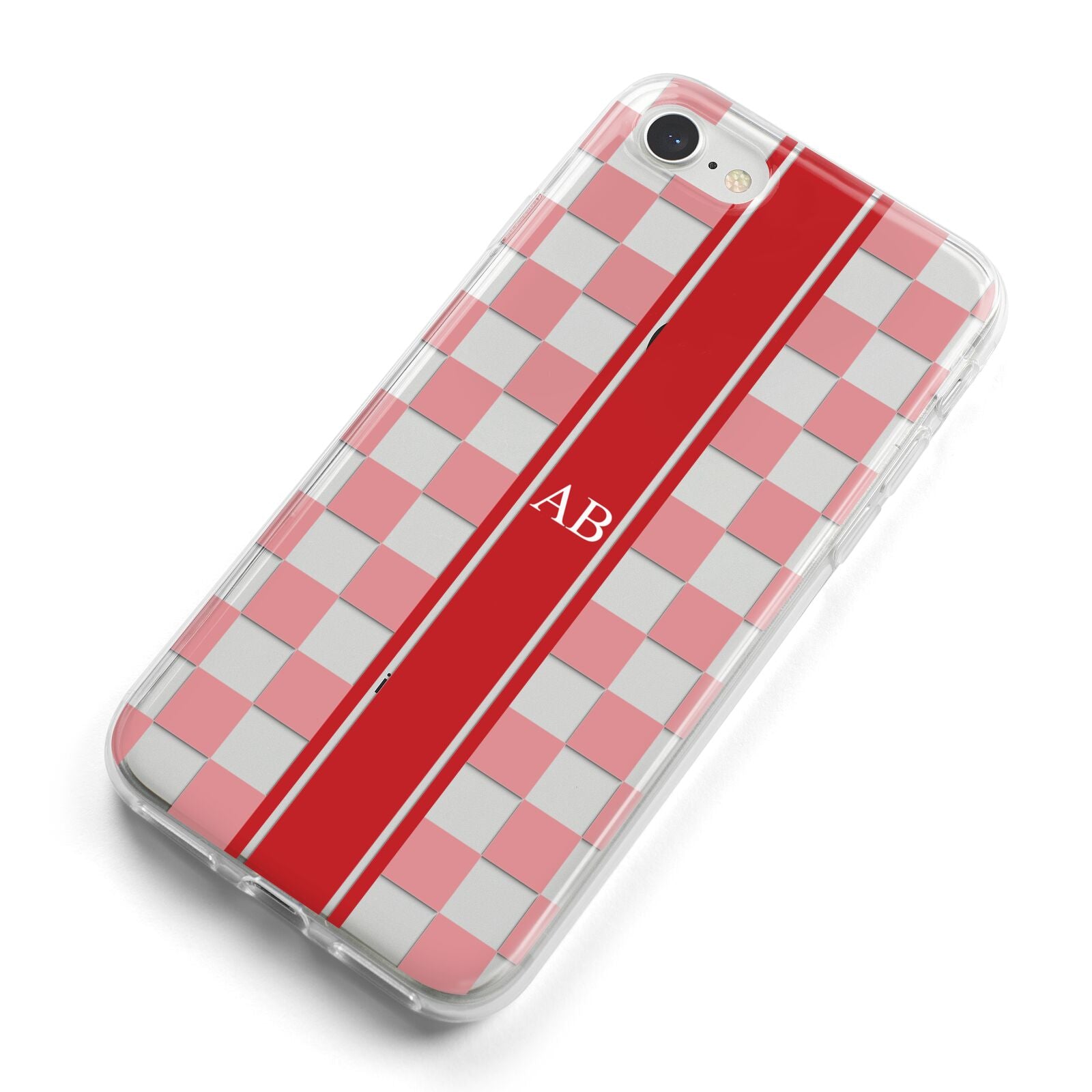 Personalised Checkered iPhone 8 Bumper Case on Silver iPhone Alternative Image