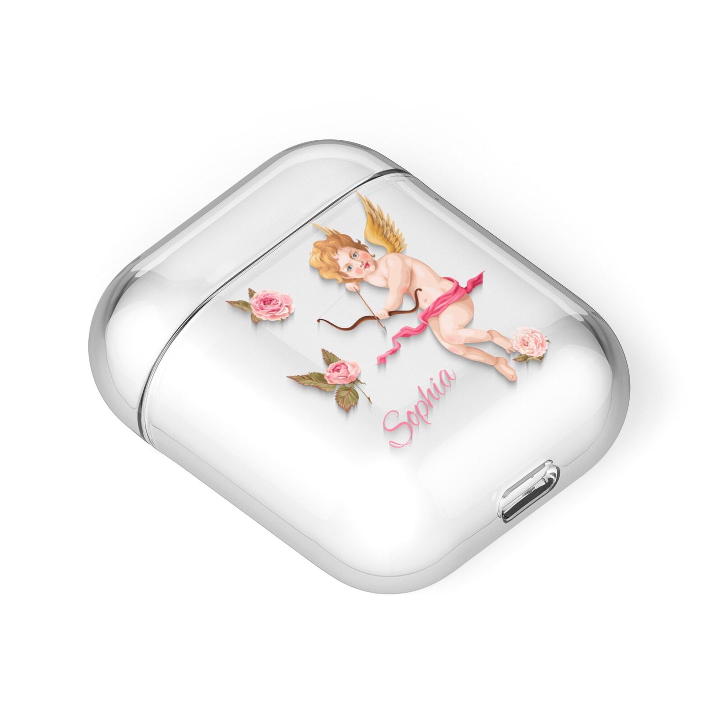 Personalised Cherub AirPods Case Laid Flat