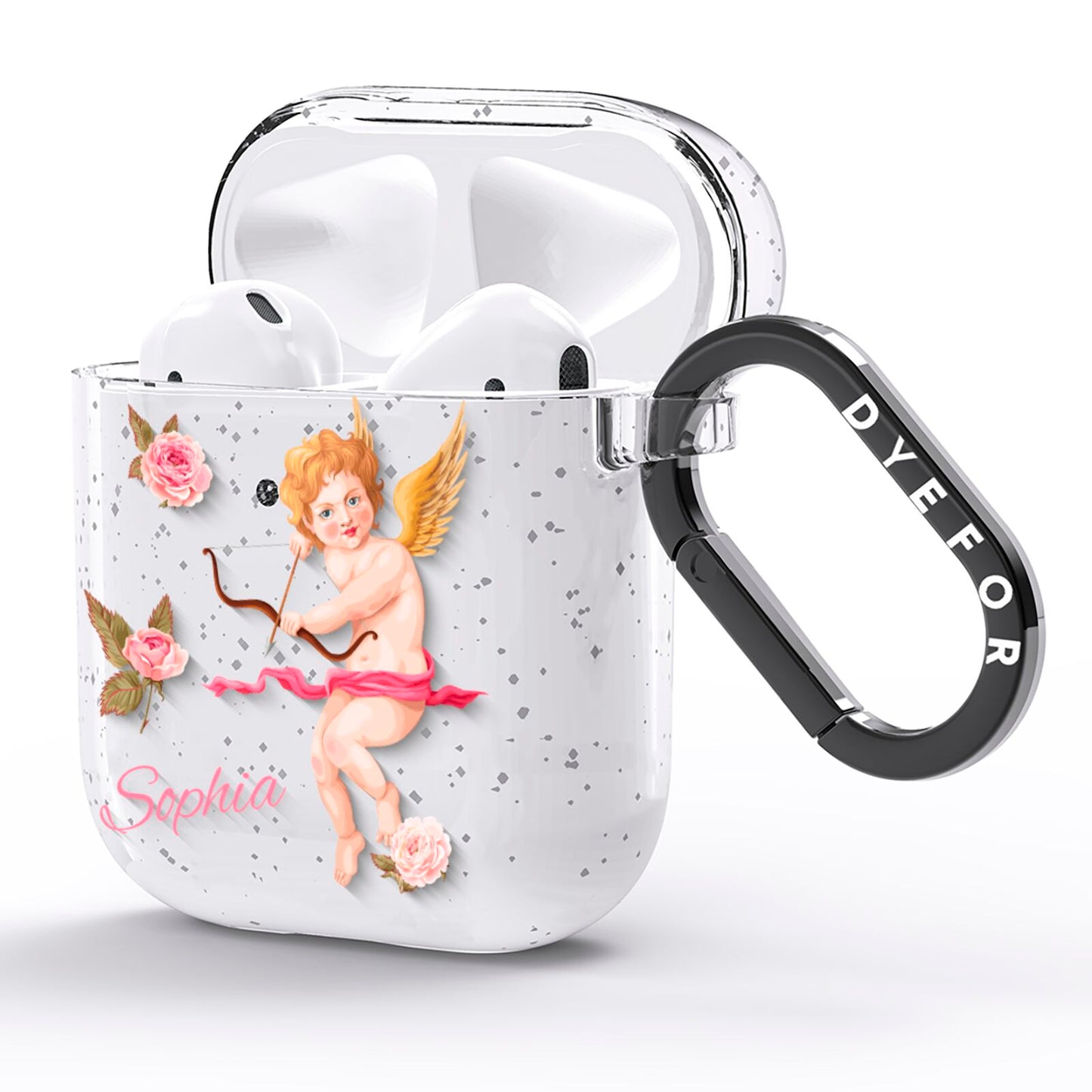 Personalised Cherub AirPods Glitter Case Side Image