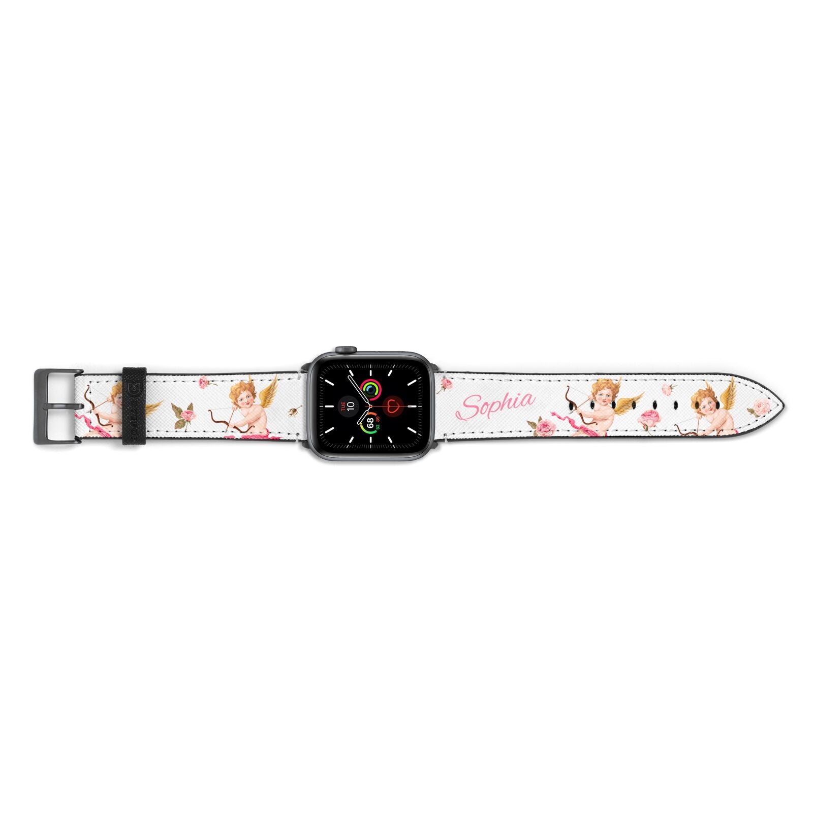 Personalised Cherub Apple Watch Strap Landscape Image Space Grey Hardware