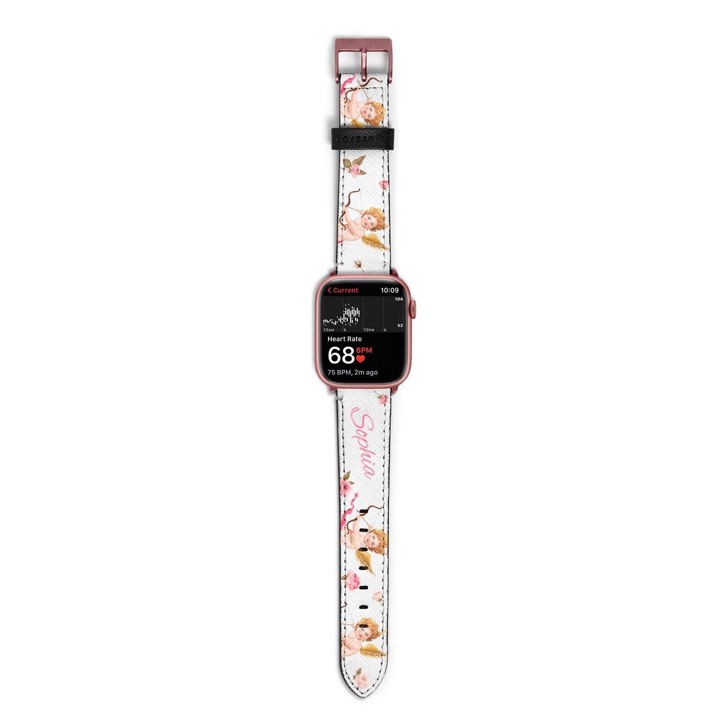 Personalised Cherub Apple Watch Strap Size 38mm with Rose Gold Hardware