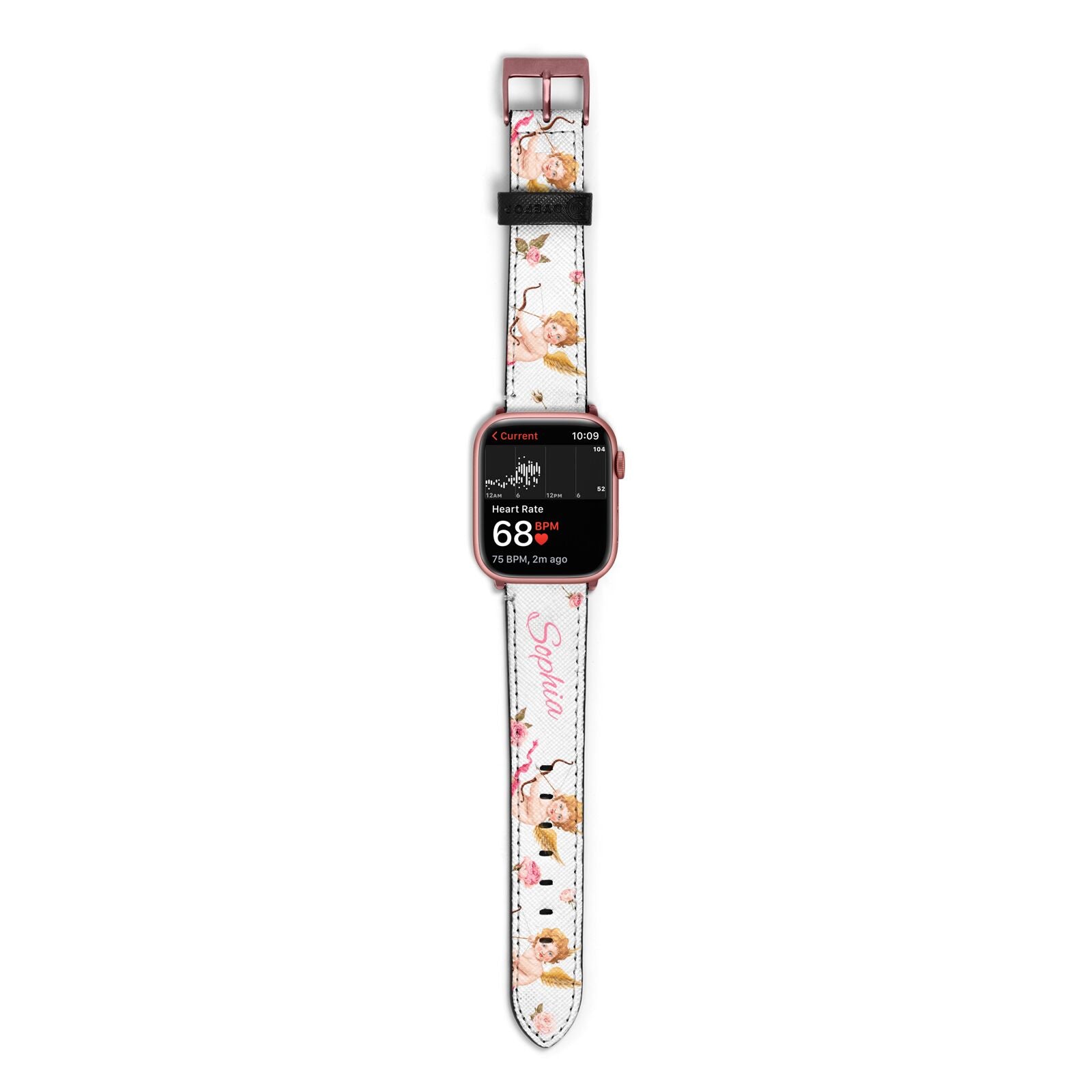 Personalised Cherub Apple Watch Strap Size 38mm with Rose Gold Hardware