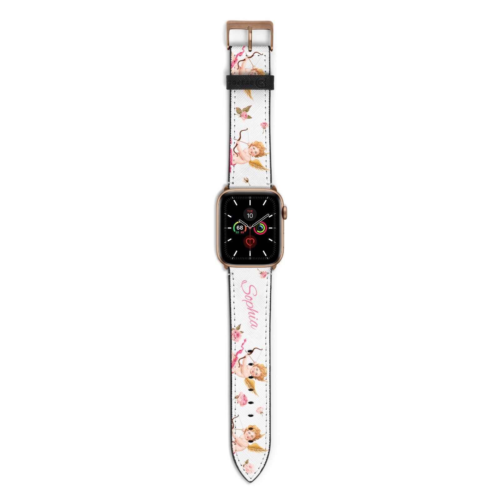 Personalised Cherub Apple Watch Strap with Gold Hardware