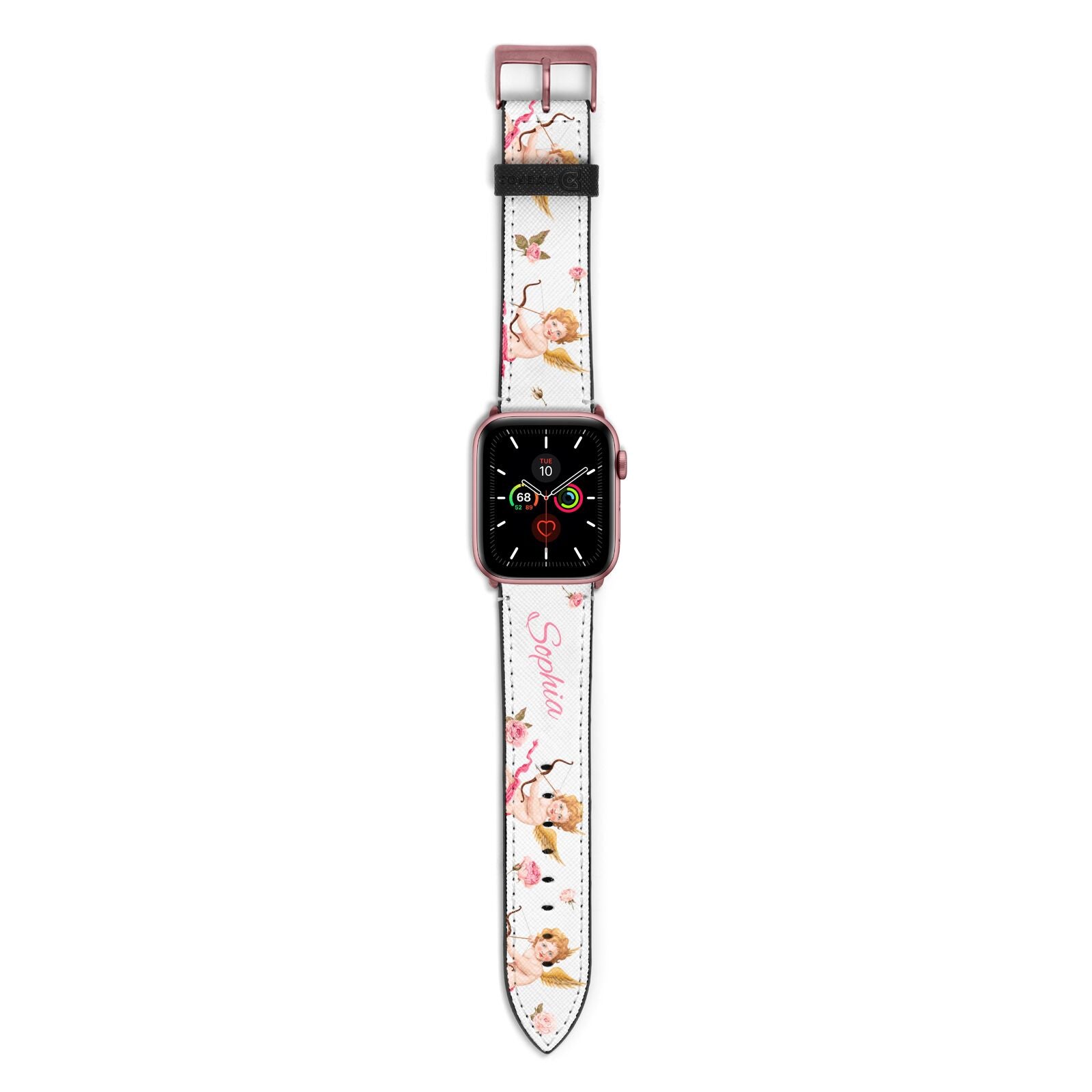 Personalised Cherub Apple Watch Strap with Rose Gold Hardware