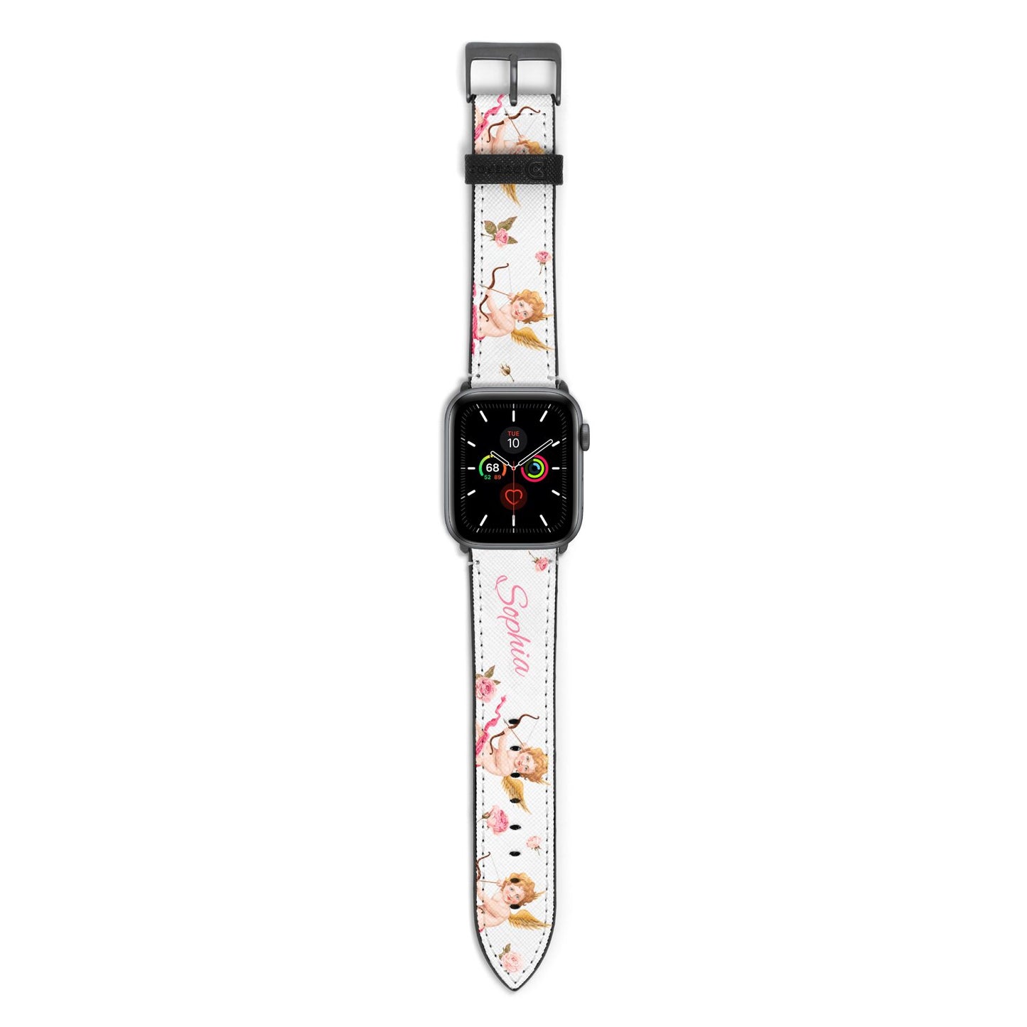 Personalised Cherub Apple Watch Strap with Space Grey Hardware