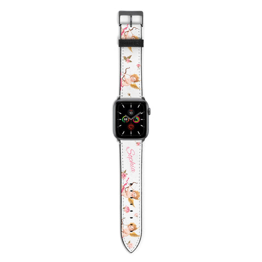 Personalised Cherub Apple Watch Strap with Space Grey Hardware