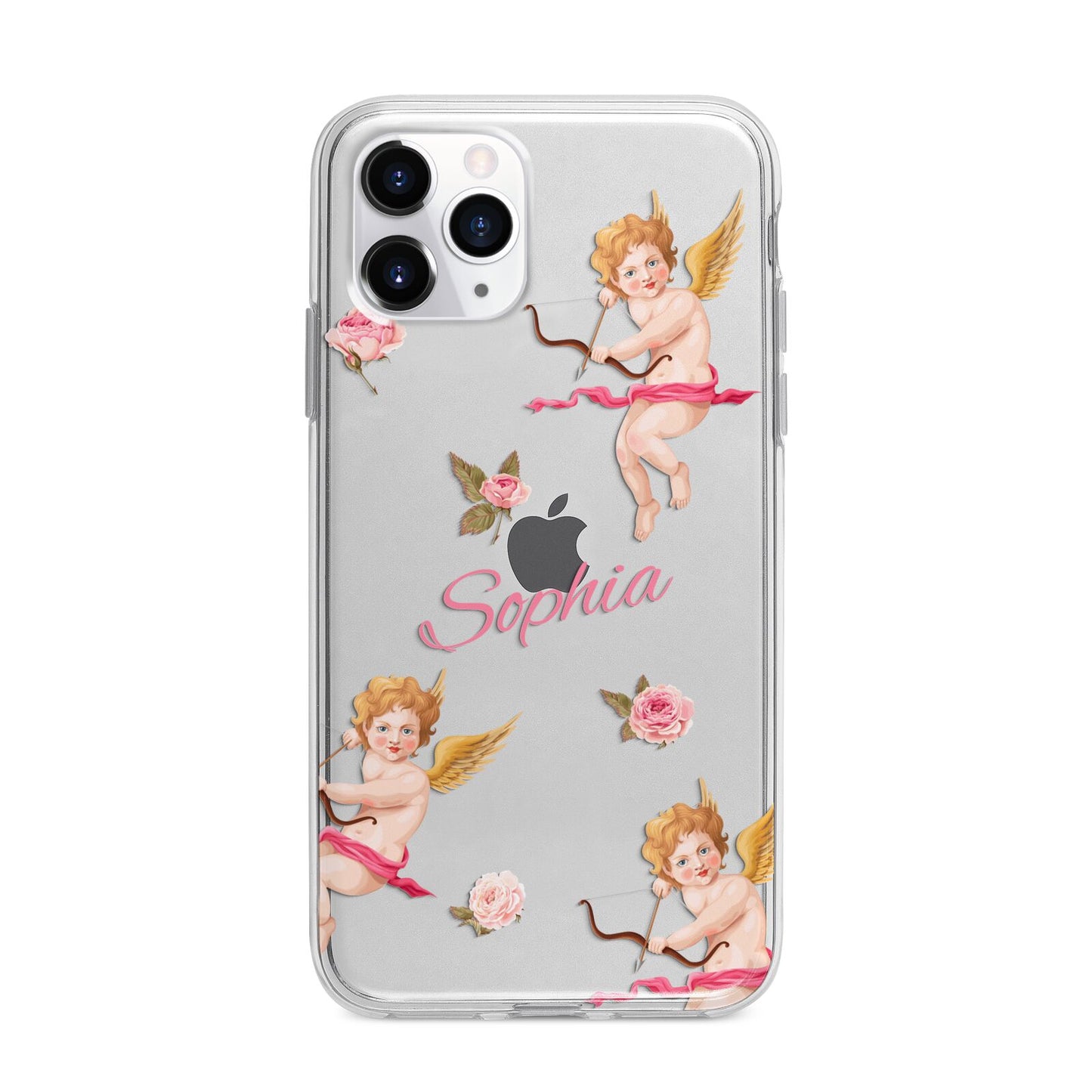 Personalised Cherub Apple iPhone 11 Pro Max in Silver with Bumper Case