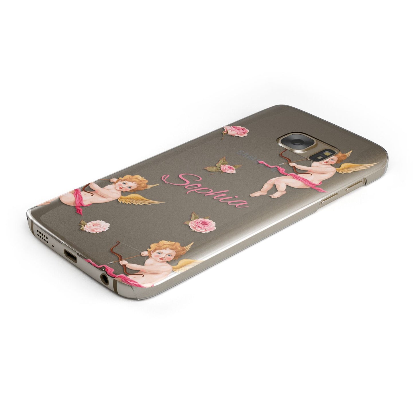 Personalised Cherub Protective Samsung Galaxy Case Angled Image